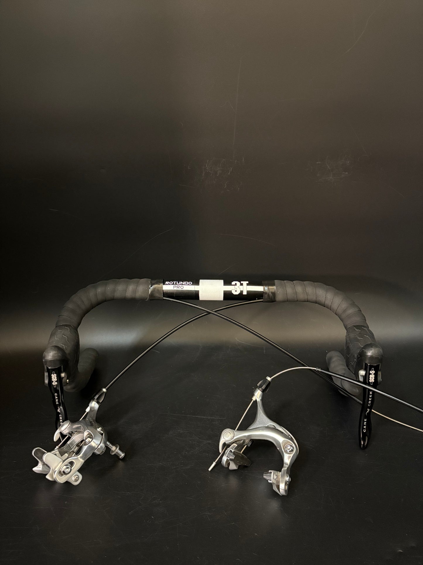 3T Rotundo Pro Drop Handlebar Black 42cm 31.8 w/ Cane Creek Levers + Shimano Brakes