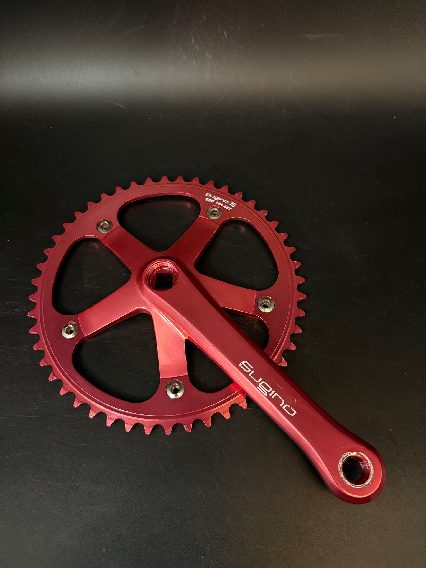 Sugino 75 Crankset Red 165mm 48t