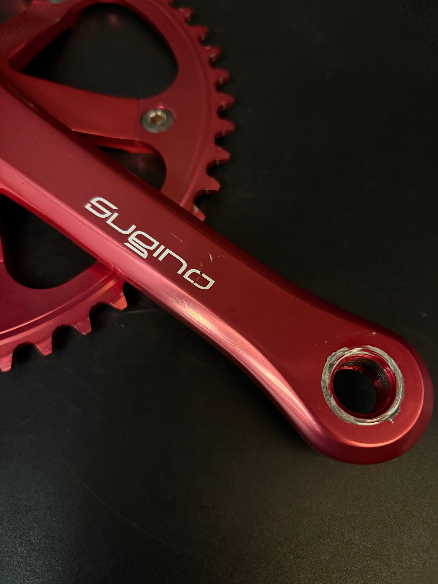 Sugino 75 Crankset Red 165mm 48t