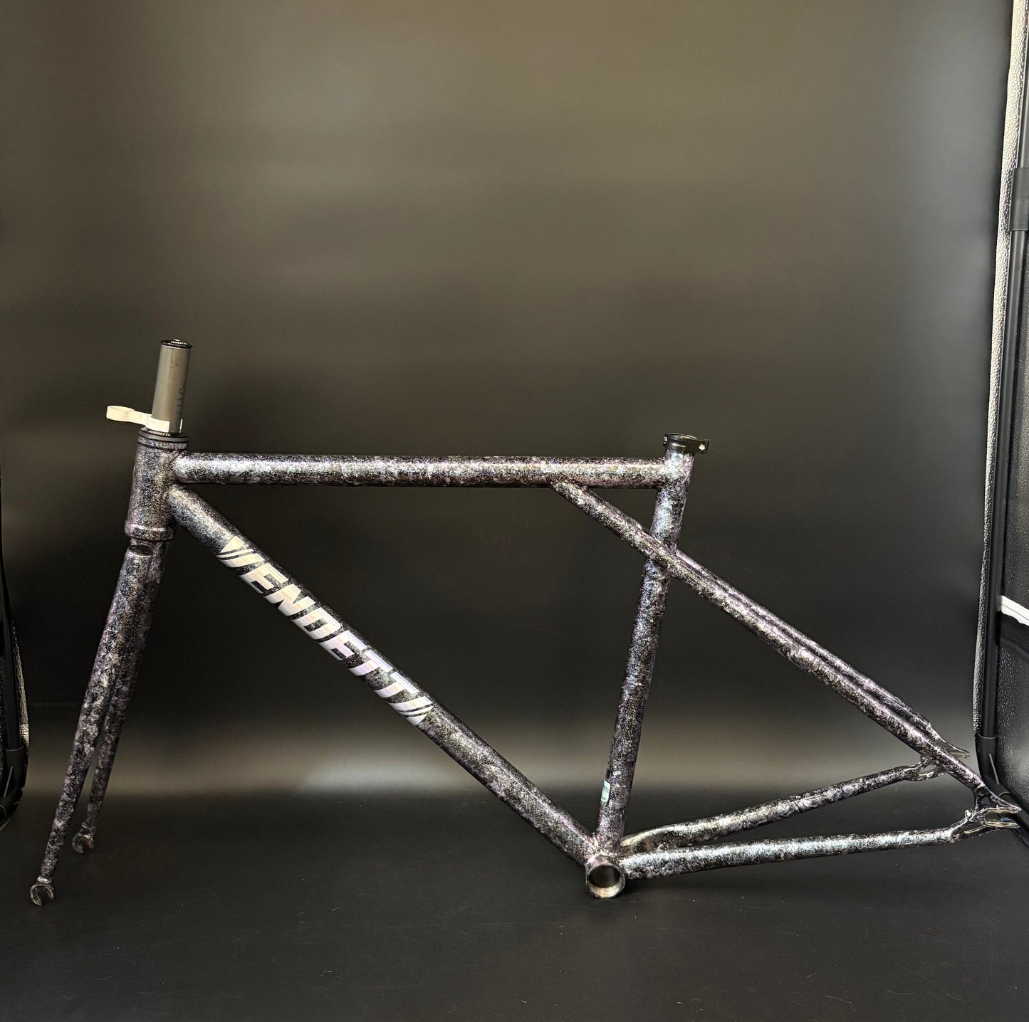 Vendetta Steel Frameset Purple Marble 52cm TT 47cm ST