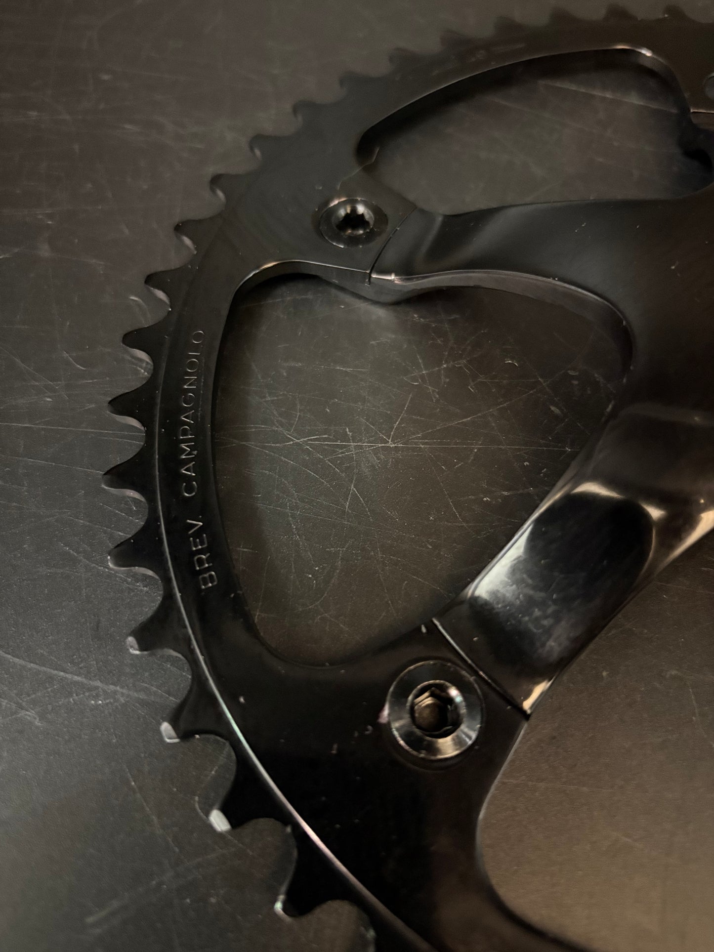 Campagnolo Record Pista Crankset Black 165mm 49t