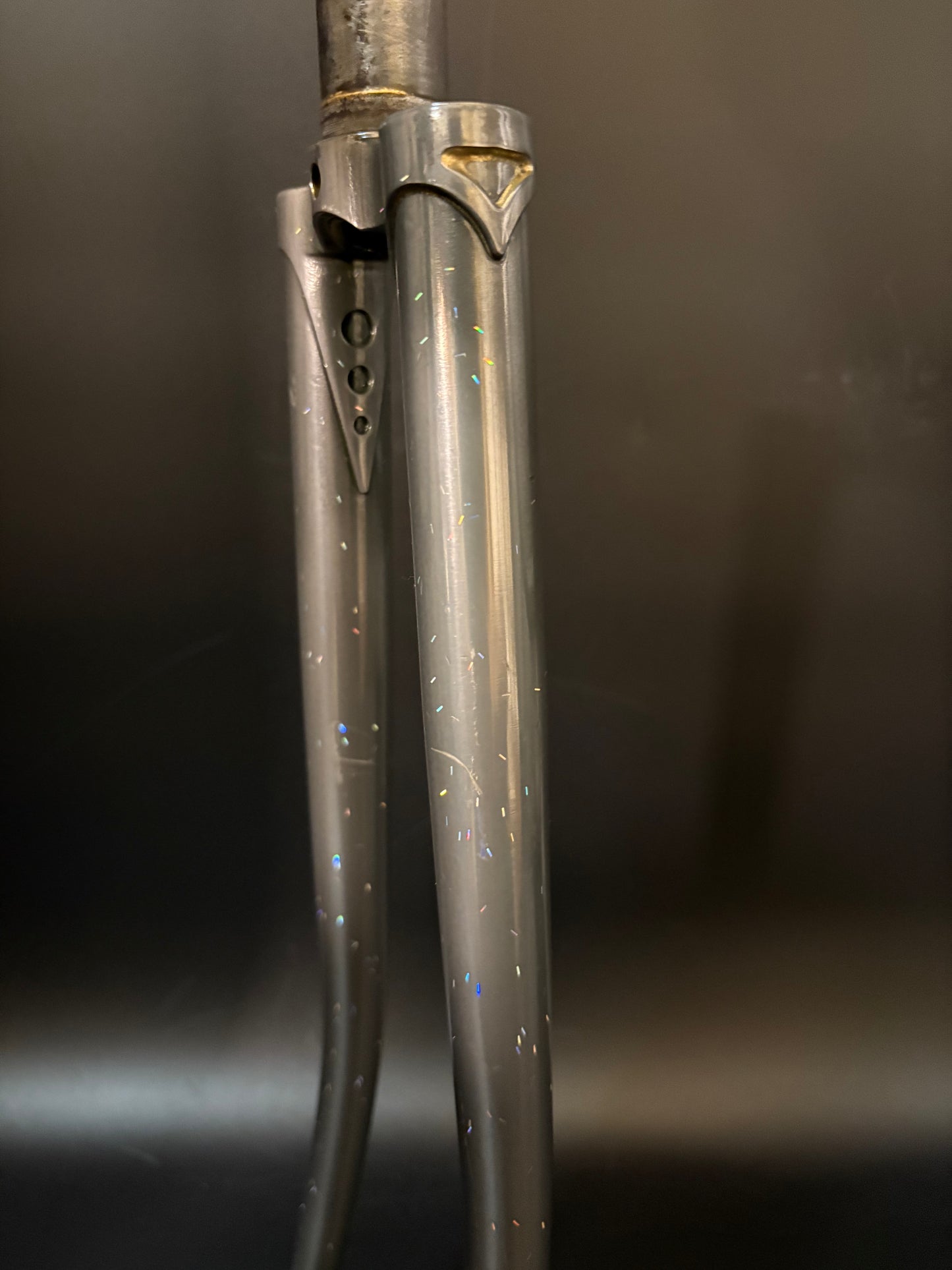 Affinity Track Fork Silver Rainbow Flake 1” Threadless 185mm
