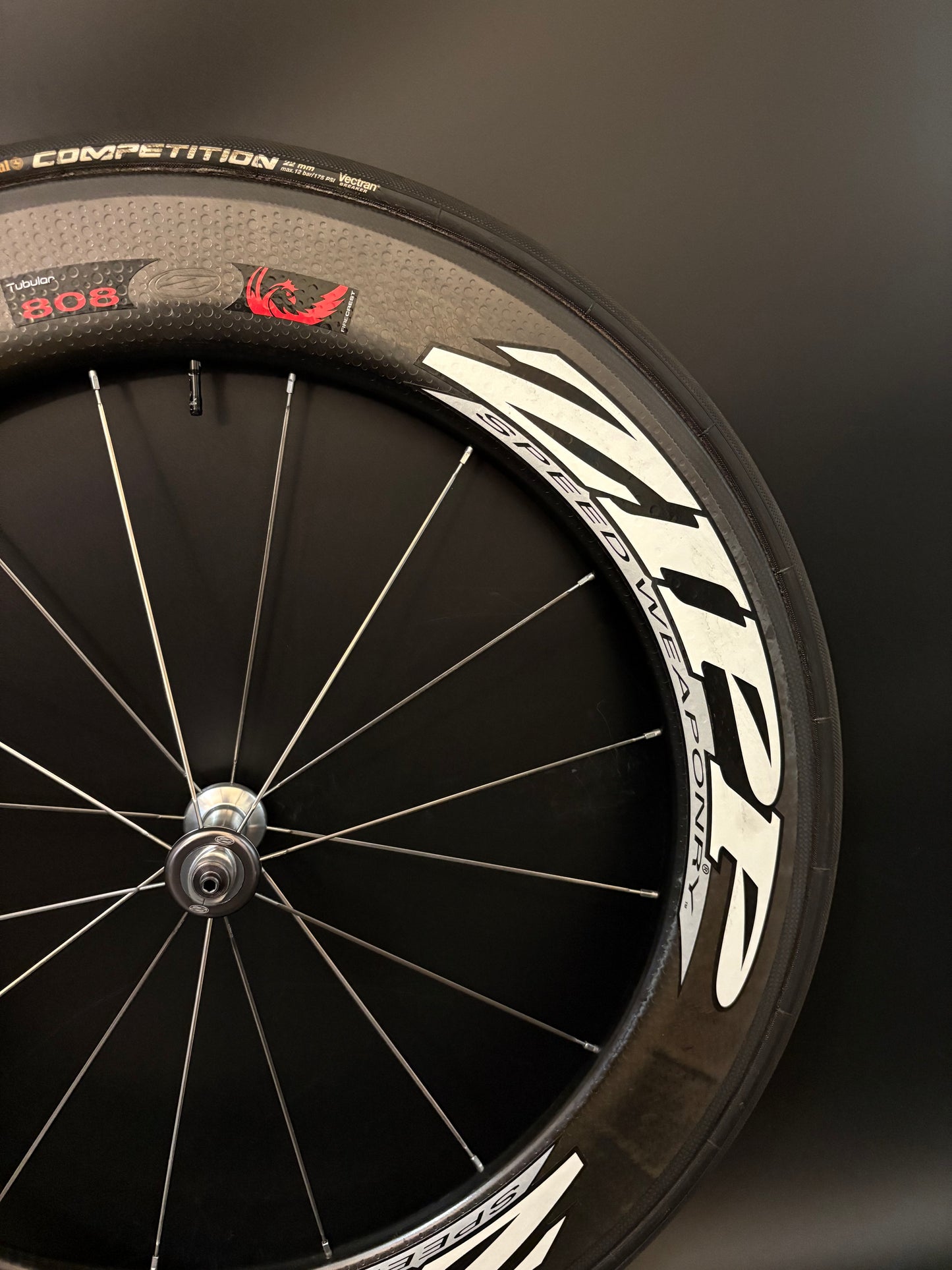 Zipp 808 Firecrest Tubular Front Wheel Carbon 16h