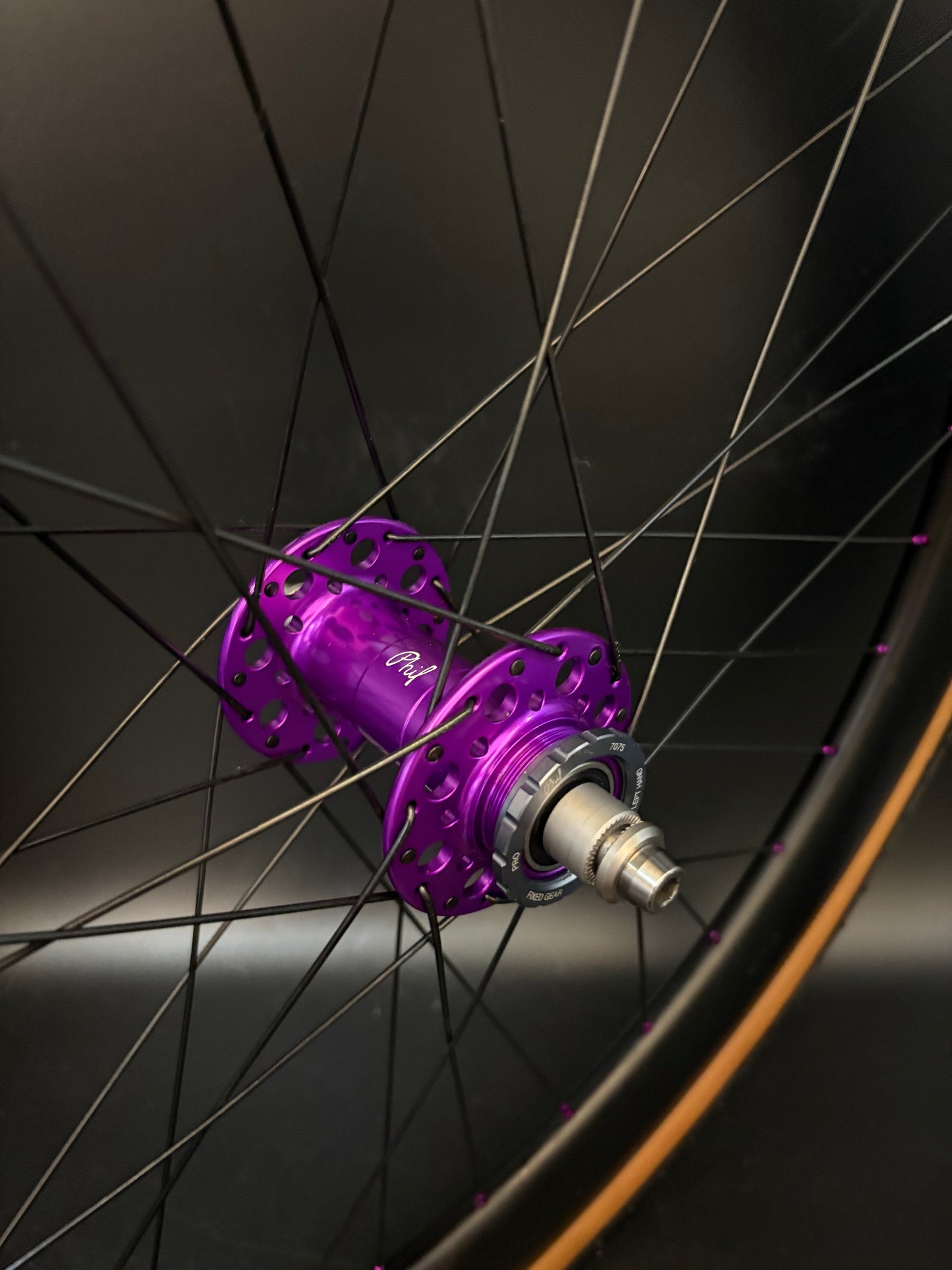 Light Bicycle 55/65mm Carbon / Phil Wood Pro HF Wheelset Purple 32h