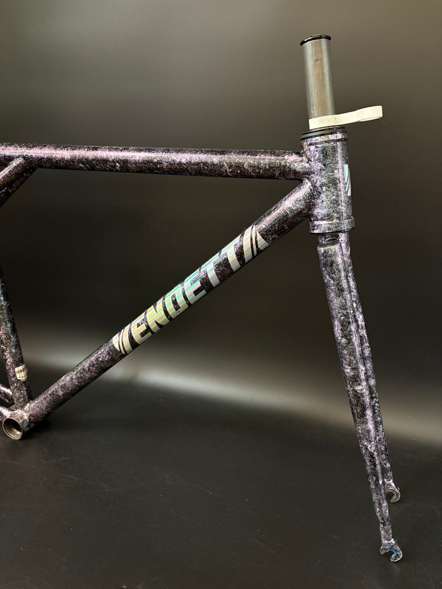Vendetta Steel Frameset Purple Marble 52cm TT 47cm ST