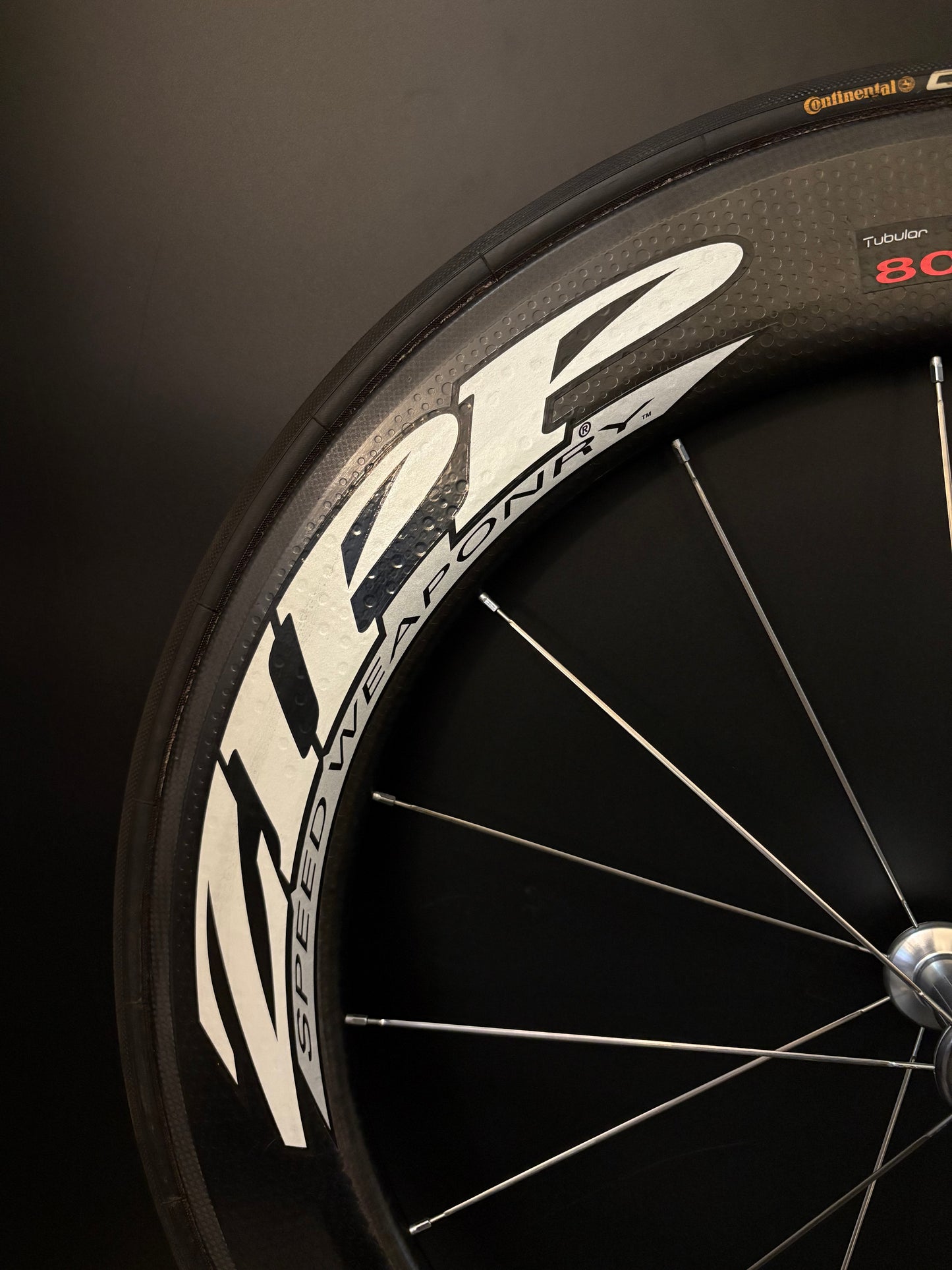 Zipp 808 Firecrest Tubular Front Wheel Carbon 16h