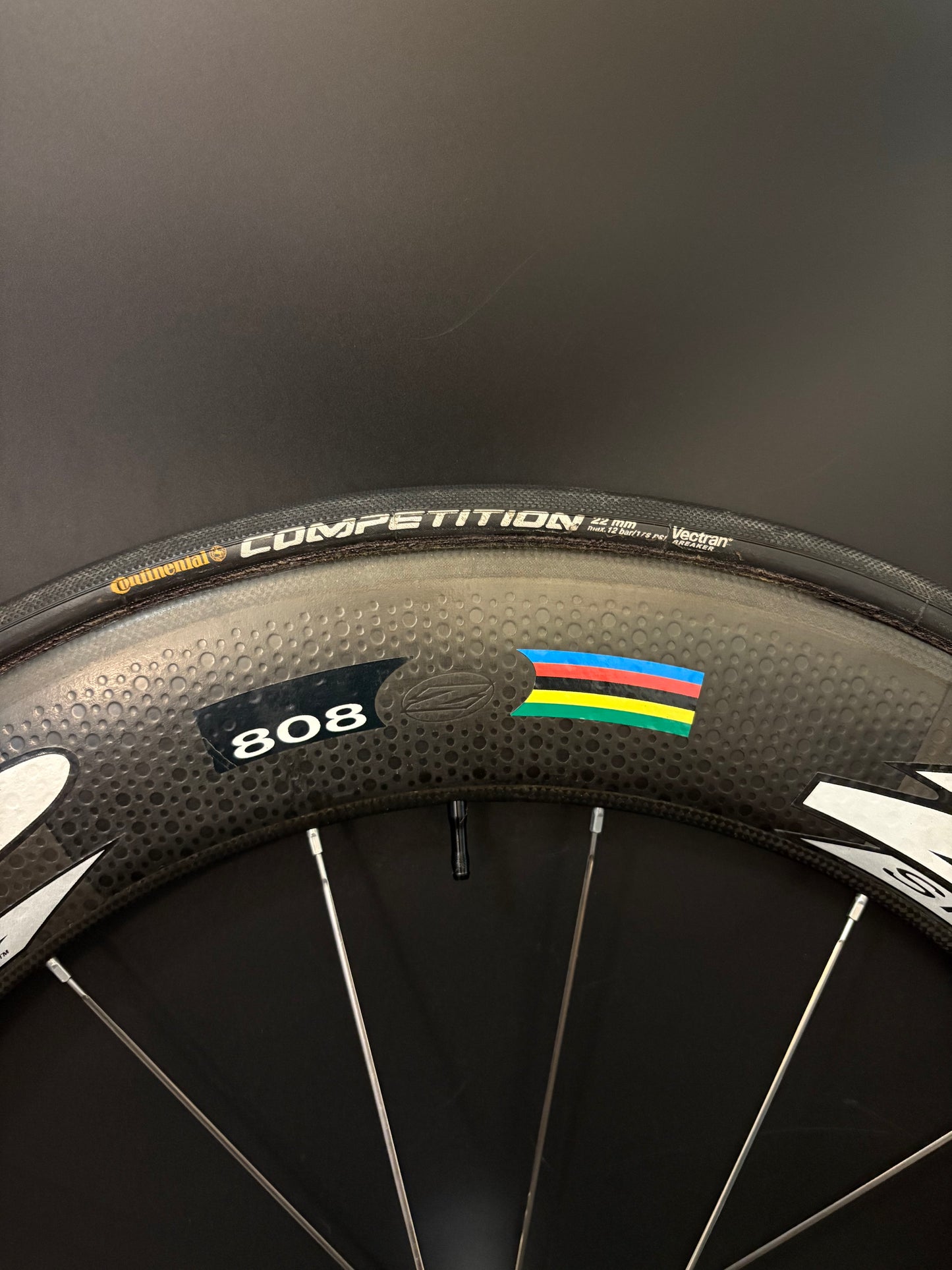 Zipp 808 Tubular Front Wheel Carbon 16h