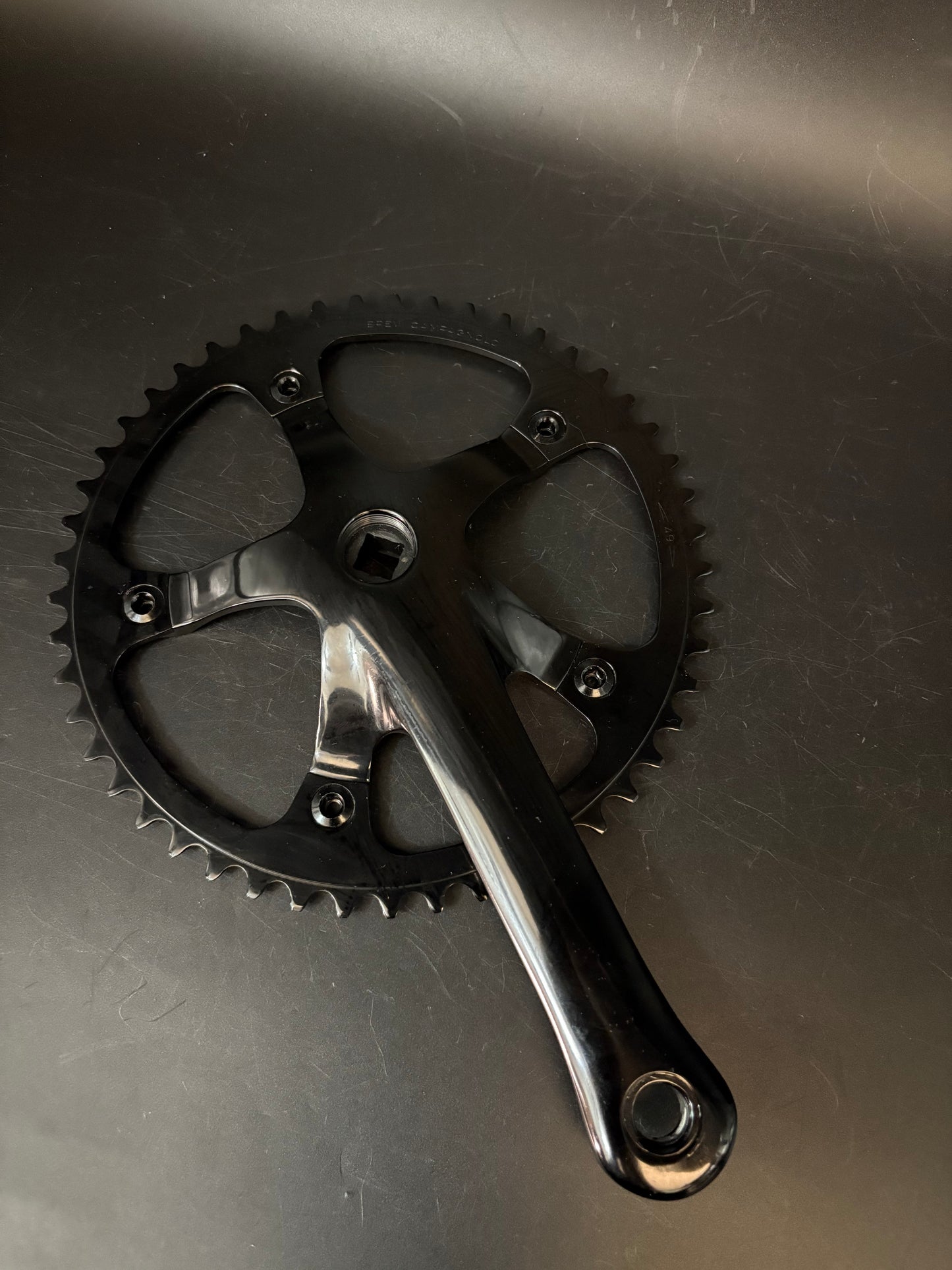 Campagnolo Record Pista Crankset Black 165mm 49t