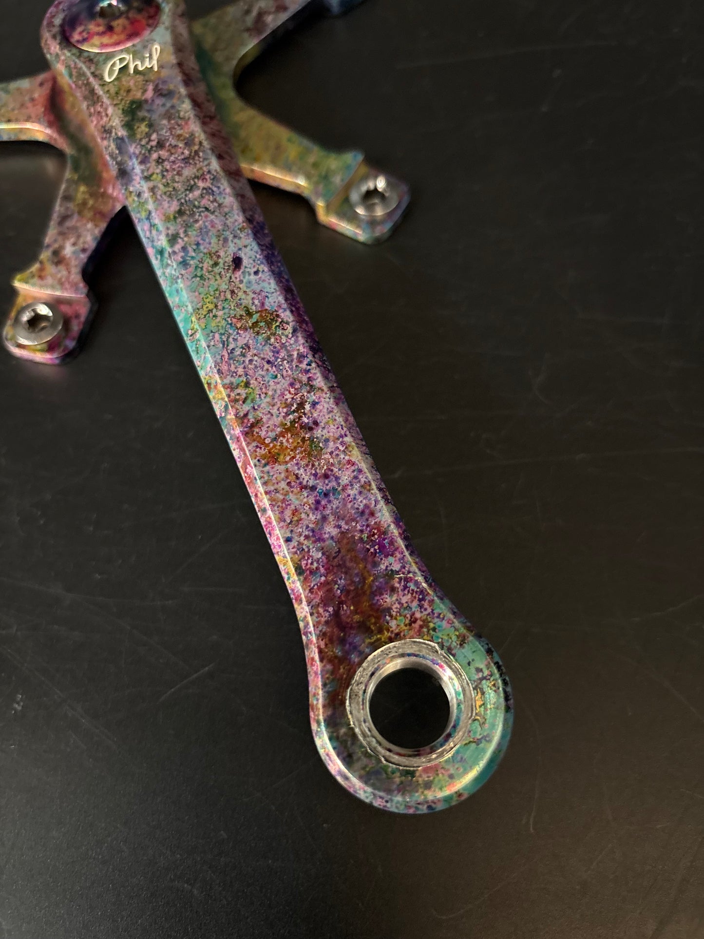 Phil Wood Track Cranks Rainbow Ano 170mm