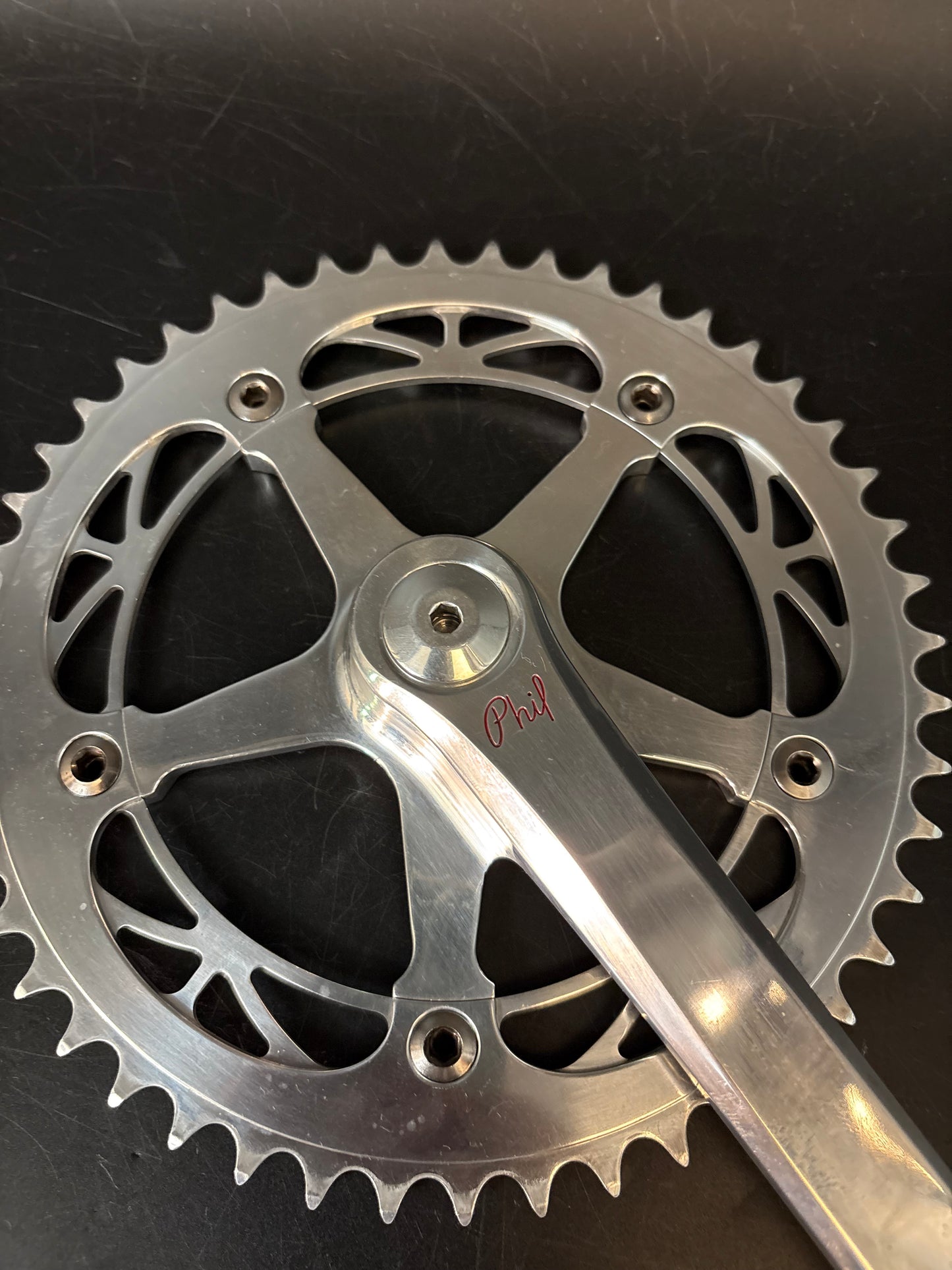Phil Wood Track Crankset Silver 165mm 48t