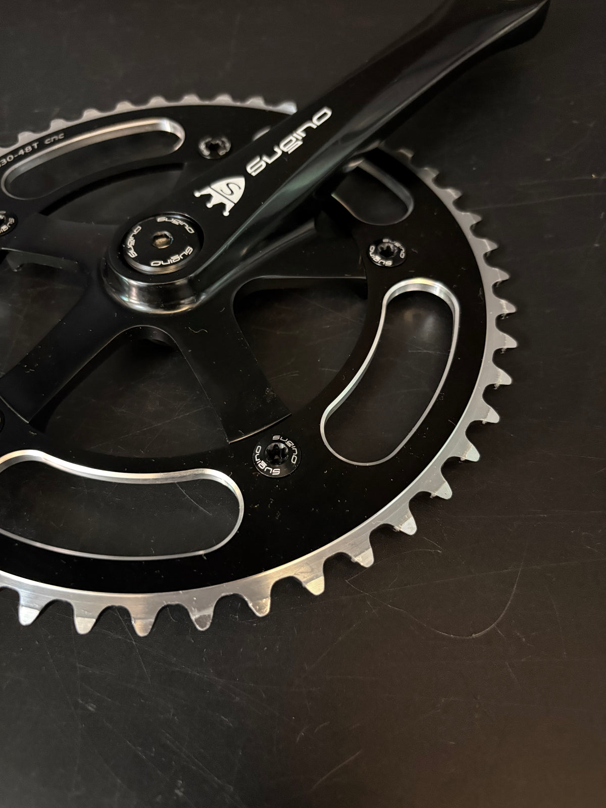 Sugino RD4 Mighty Comp Crankset Black 165mm 48t 130bcd