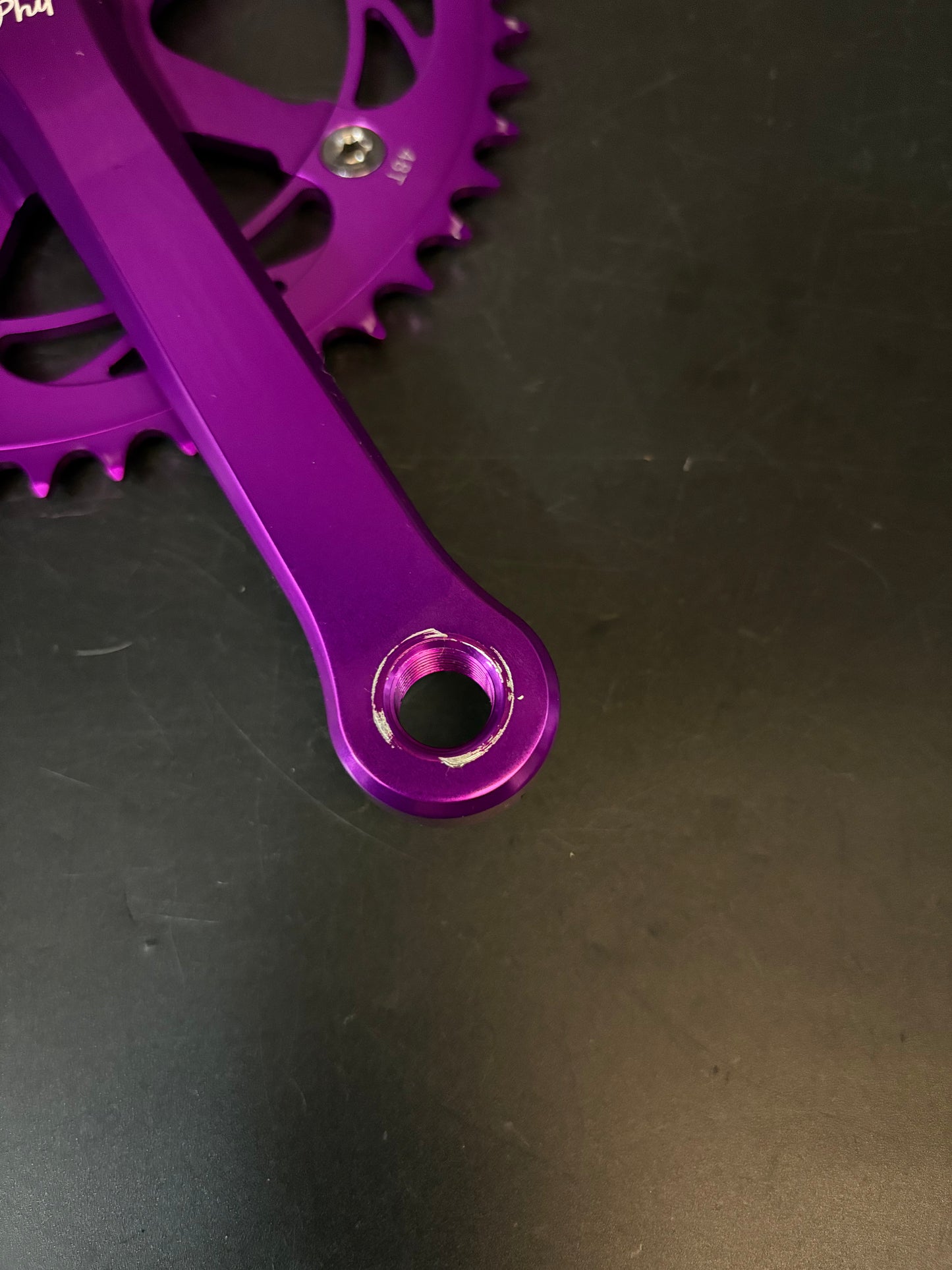 Phil Wood Track Crankset Purple 165mm 48t