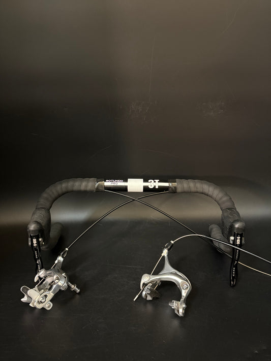 3T Rotundo Pro Drop Handlebar Black 42cm 31.8 w/ Cane Creek Levers + Shimano Brakes