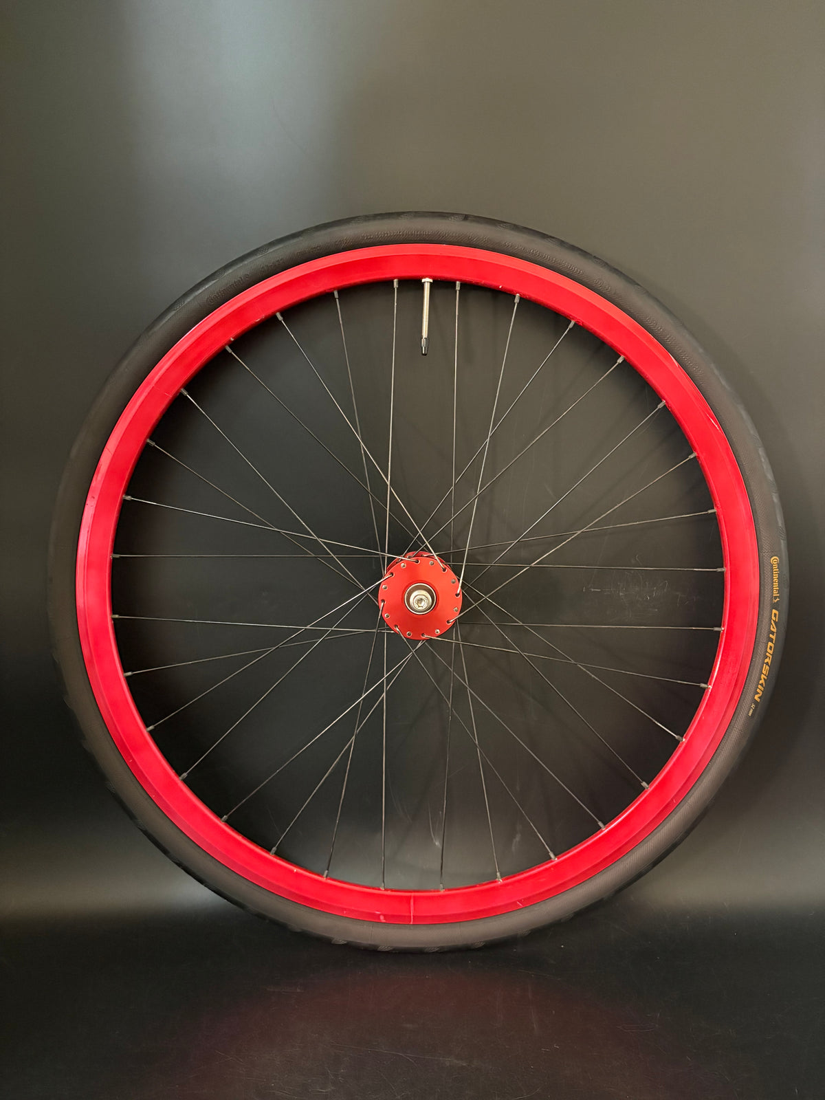 Velocity Deep V / Phil Wood Wheelset Red 32h