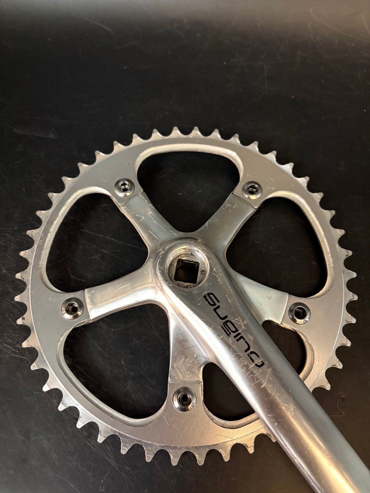 Sugino Messenger Crankset Silver 165mm 46t 130bcd