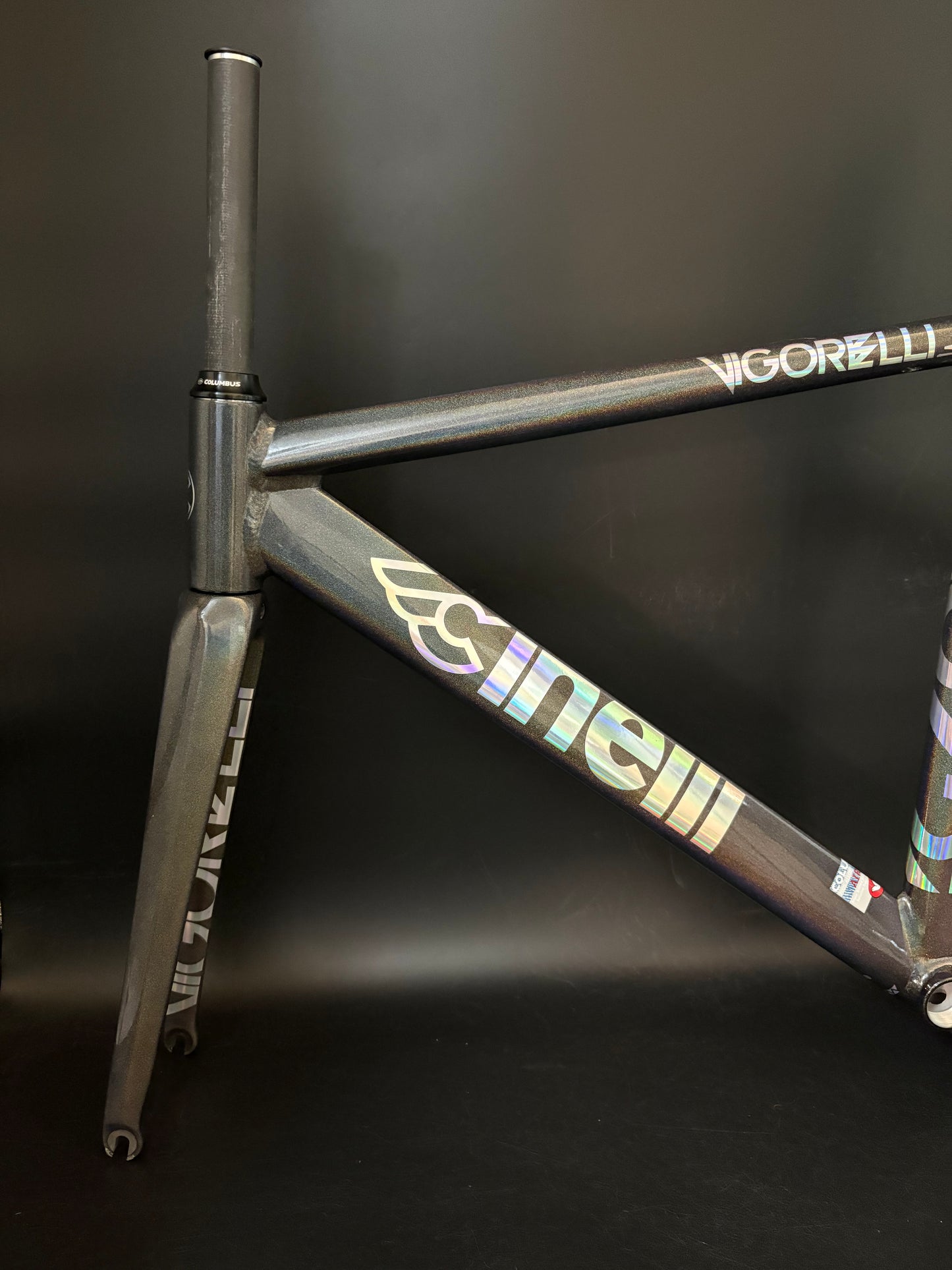 NEW Cinelli Vigorelli Shark Frameset Rainbow Sparkle 50cm XS