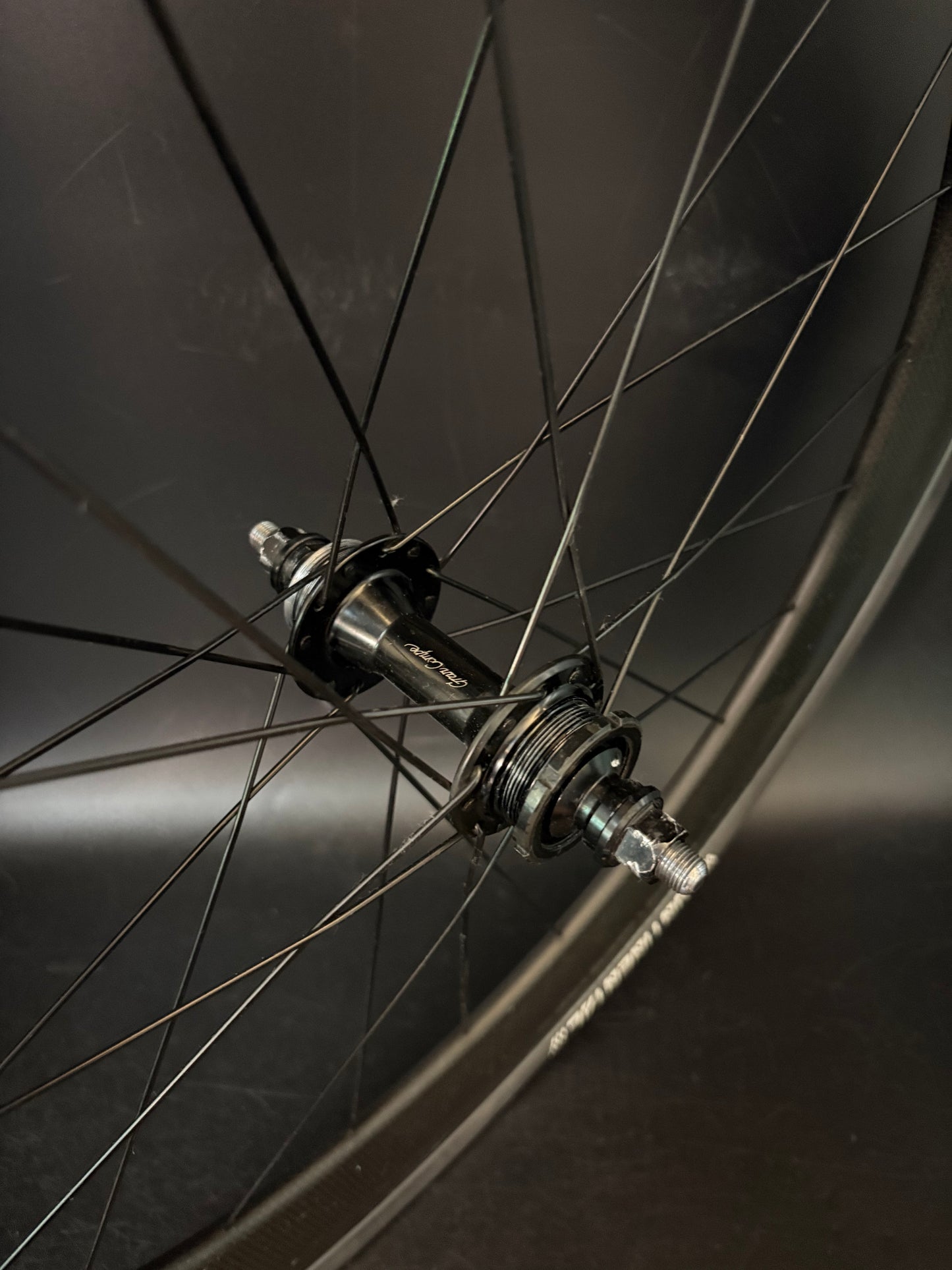 Unbranded Carbon Clincher 80mm / Gran Compe LF Black Rear Wheel 24h