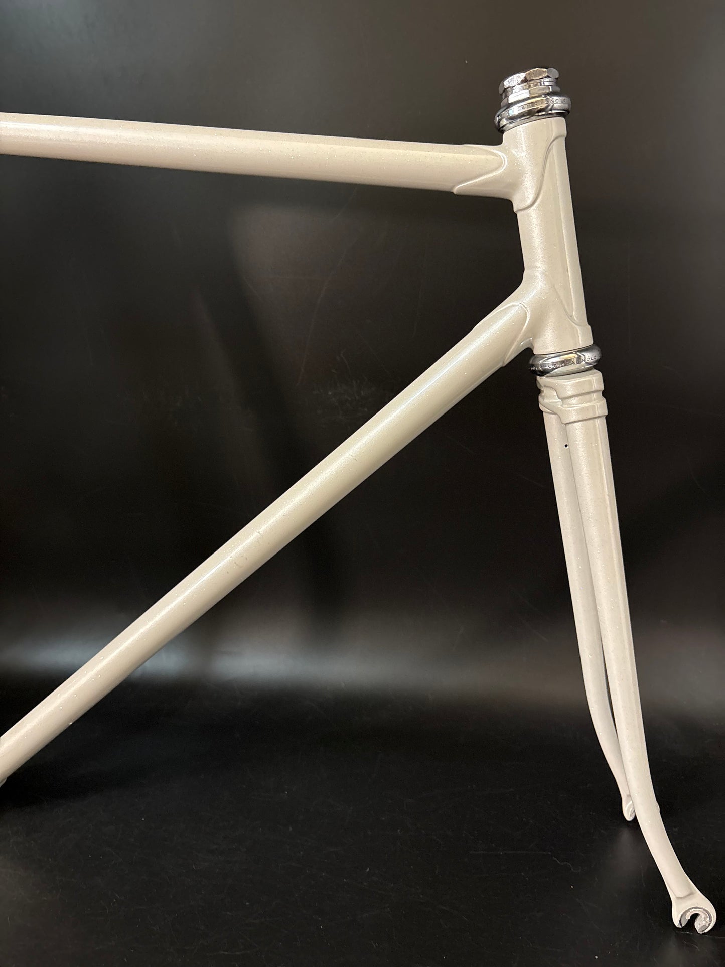 Unbranded Track Frameset White Sparkle 56cm ST 55cm TT