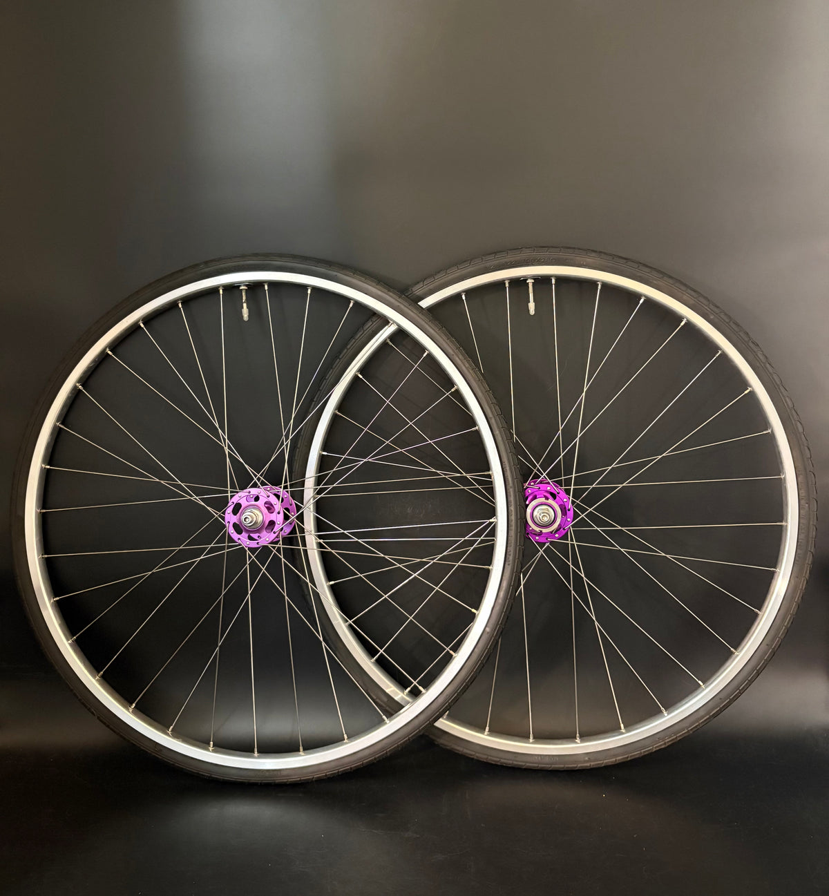 H Plus Son Tb14 Silver / Paul Components Purple Wheelset 32h