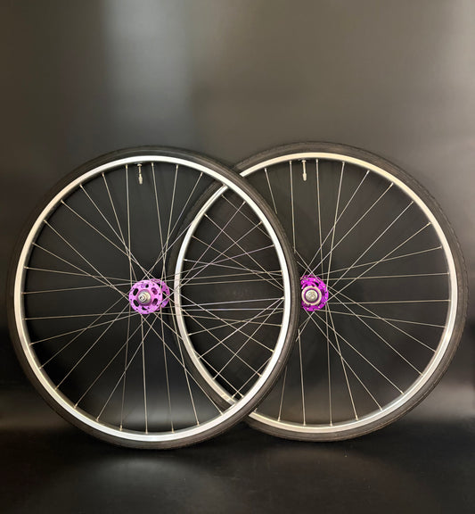 H Plus Son Tb14 Silver / Paul Components Purple Wheelset 32h