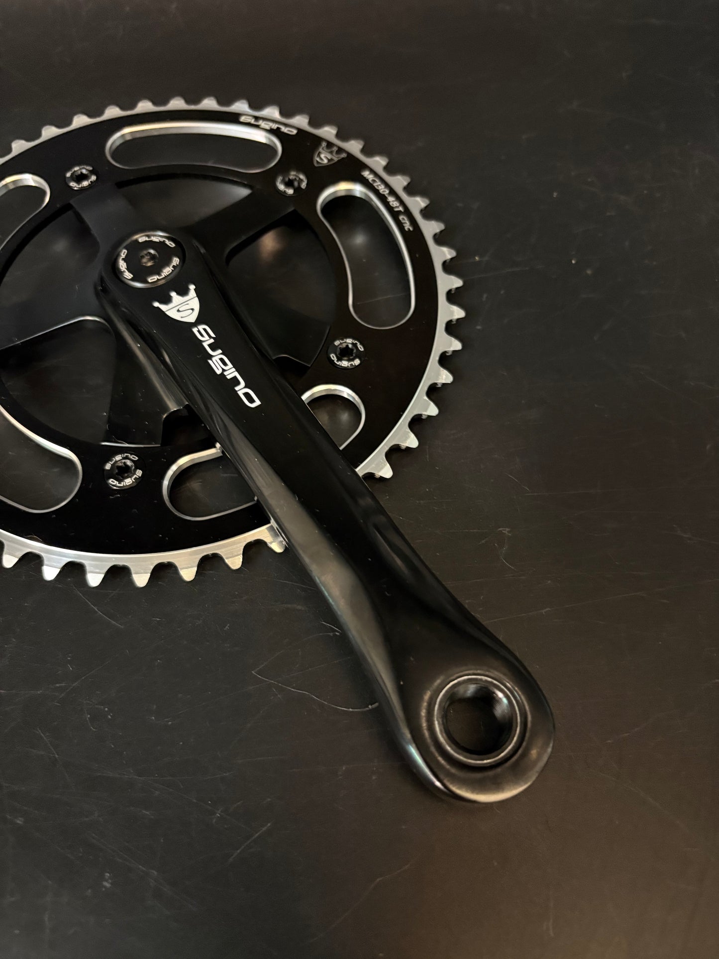 Sugino RD4 Mighty Comp Crankset Black 165mm 48t 130bcd