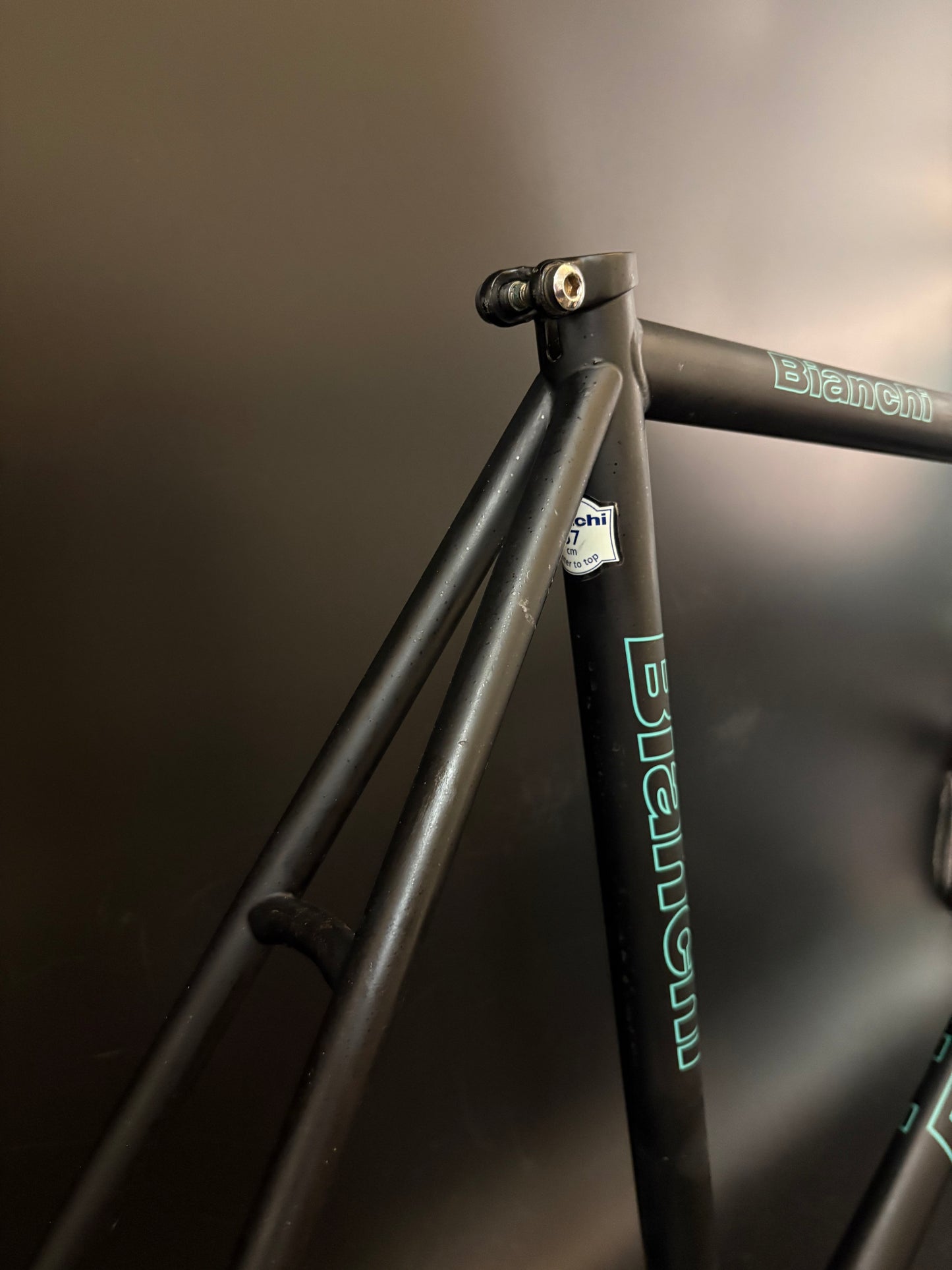 Bianchi Pista Frameset Black 57cm w/ Crankset + Saddle