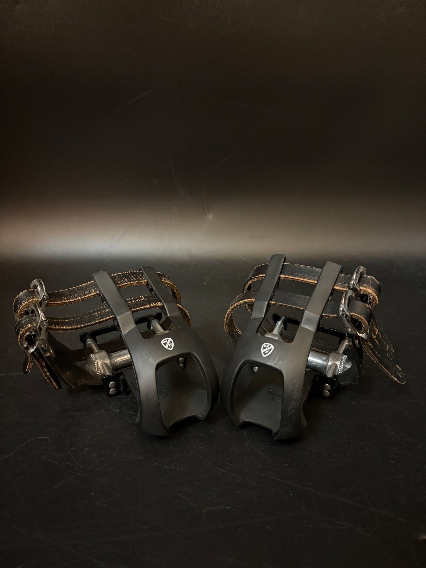 MKS Sylvan Black / All City Leather Double Straps Pedal Setup