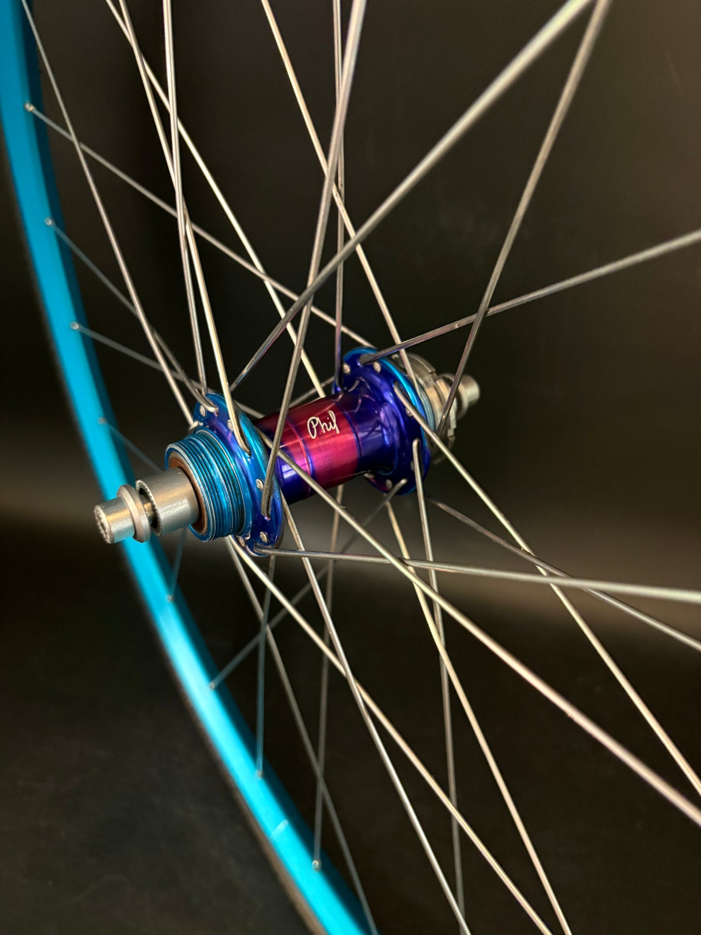 Velocity A23 Turquoise + Pink / Mash SF x Phil Wood Wheelset 28h
