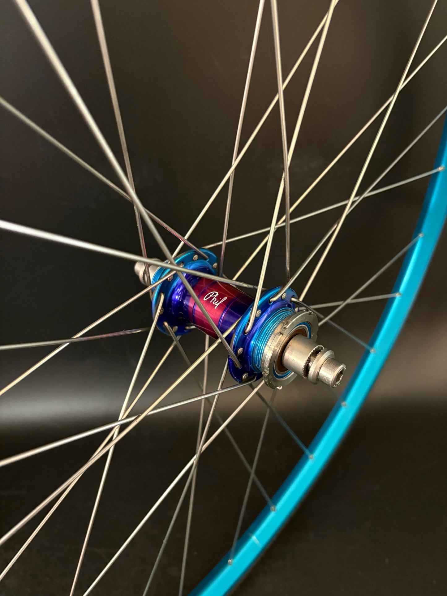 Velocity A23 Turquoise + Pink / Mash SF x Phil Wood Wheelset 28h