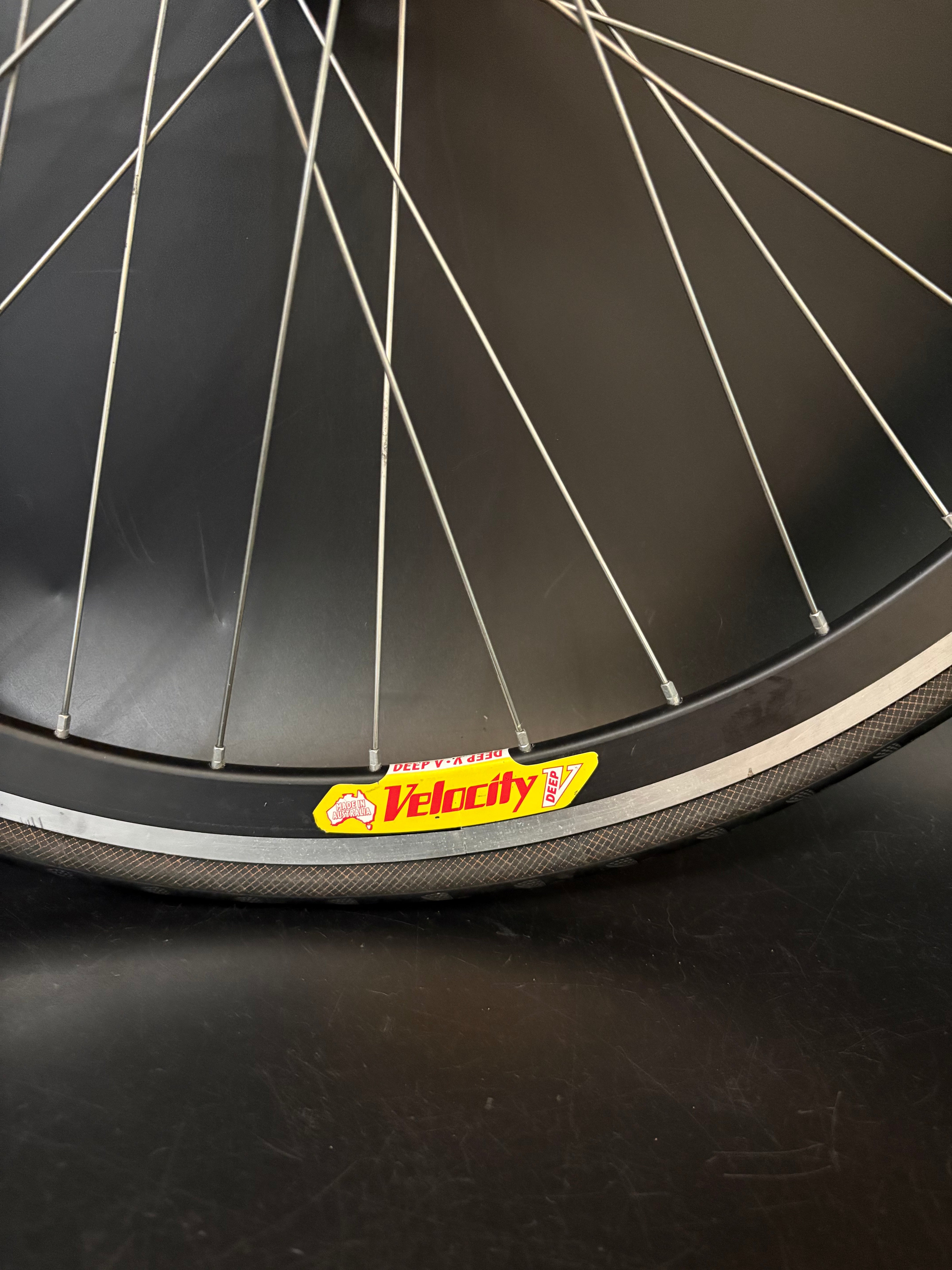 Velocity Deep V / Campagnolo Record HF Wheelset Black 36h – Track Lab