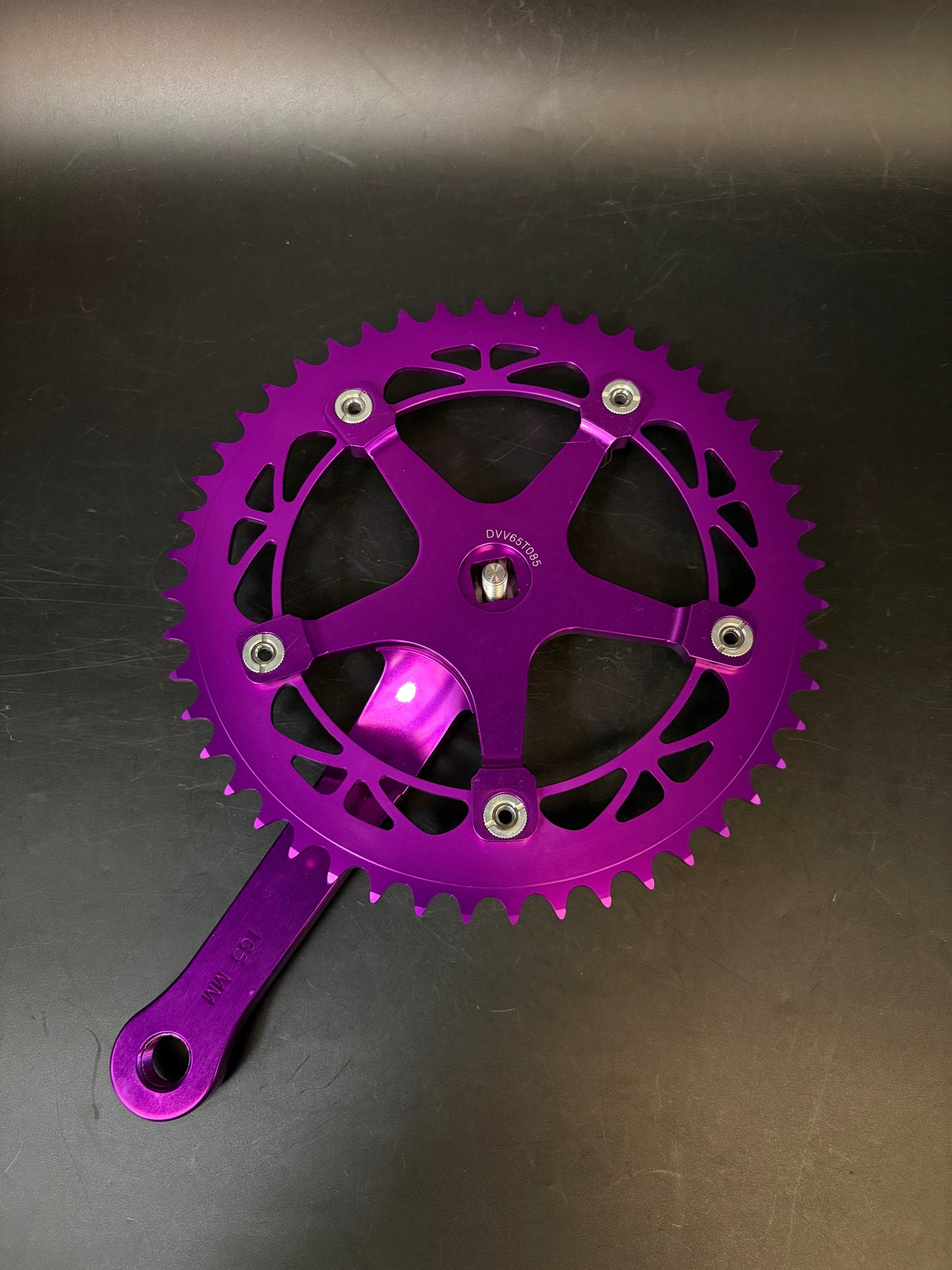 Phil Wood Track Crankset Purple 165mm 48t