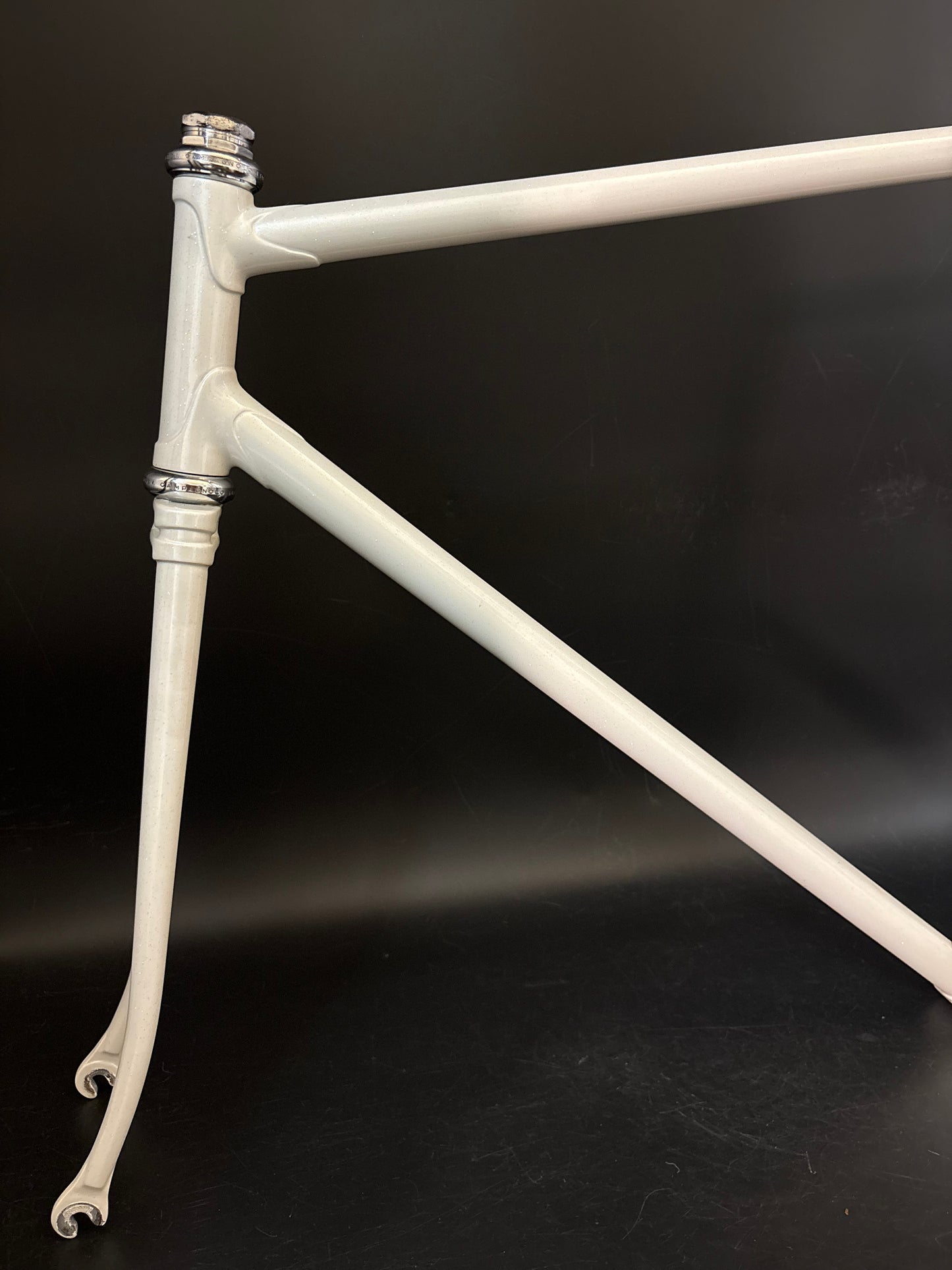 Unbranded Track Frameset White Sparkle 56cm ST 55cm TT
