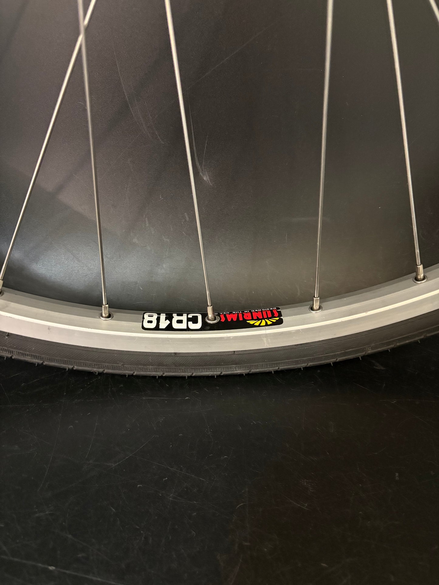 Sun Rims CR18 Silver / All City Gold Rear Wheel 32h