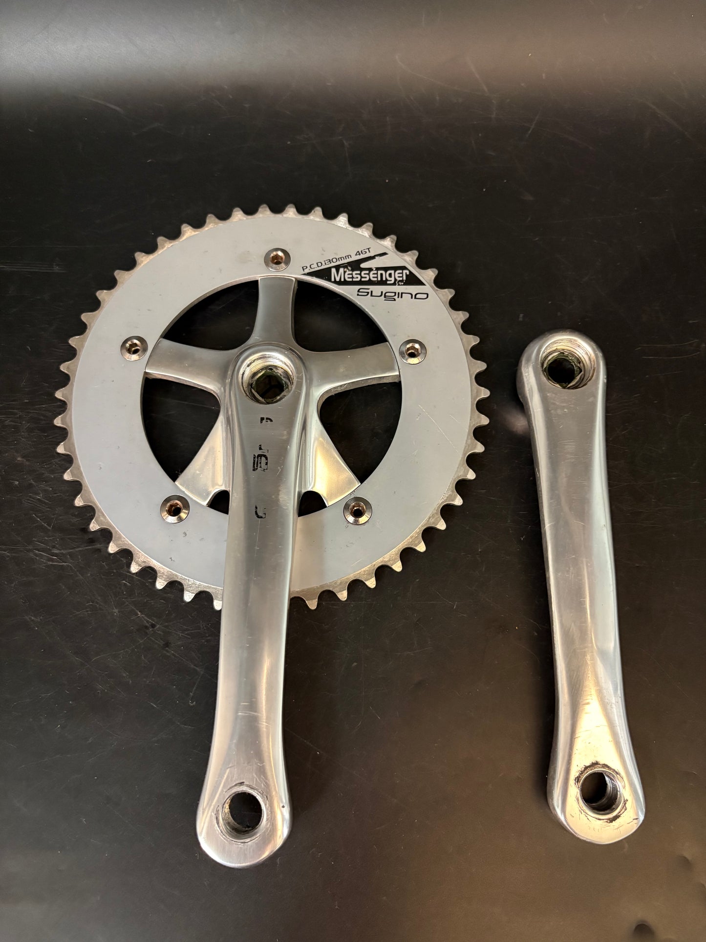 Sugino Messenger Crankset Silver 165mm 46t 130bcd