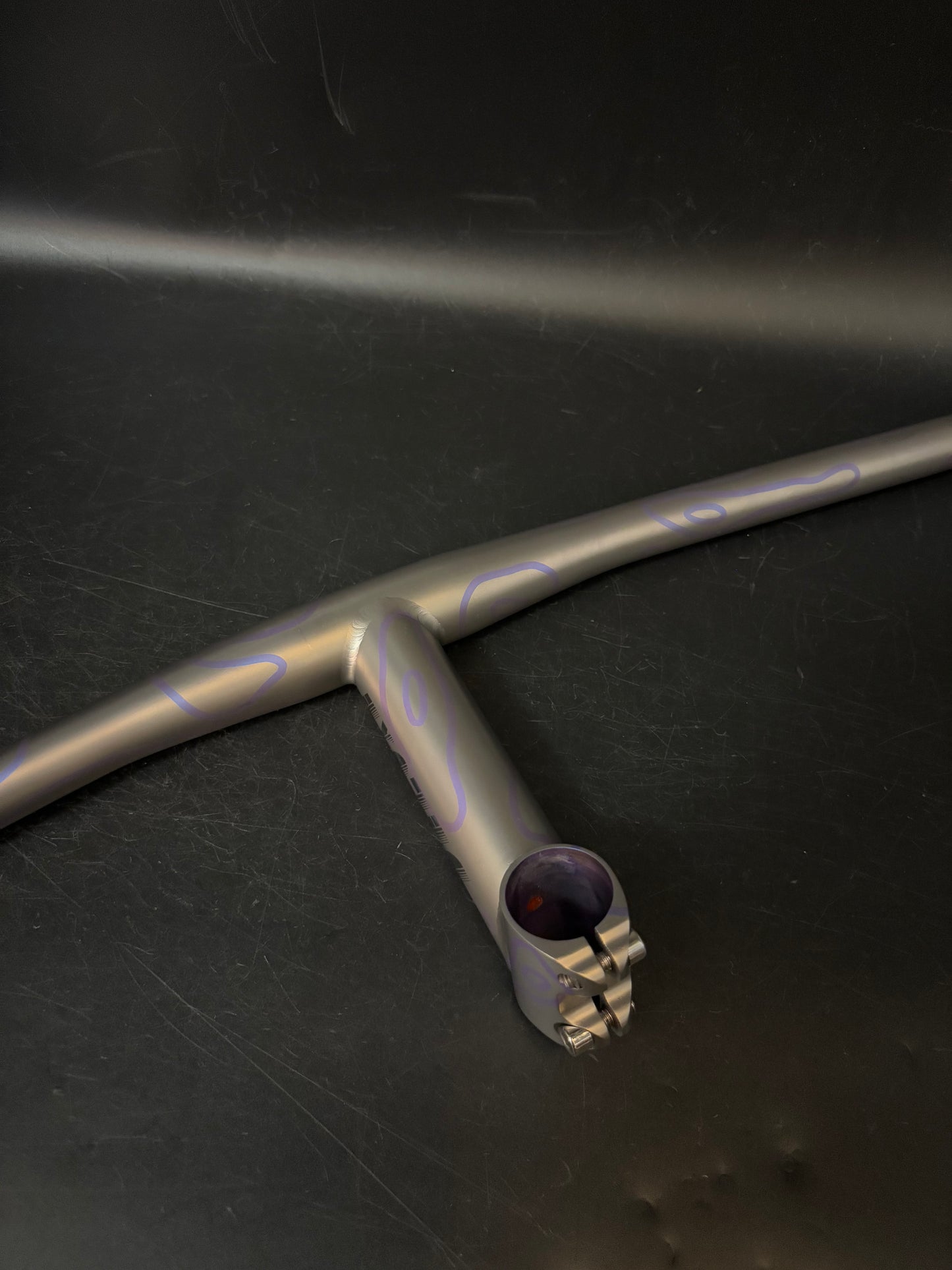 Deluxe Ti Custom Anodized Integrated Flat Handlebar / Stem 720mm 120mm 17deg