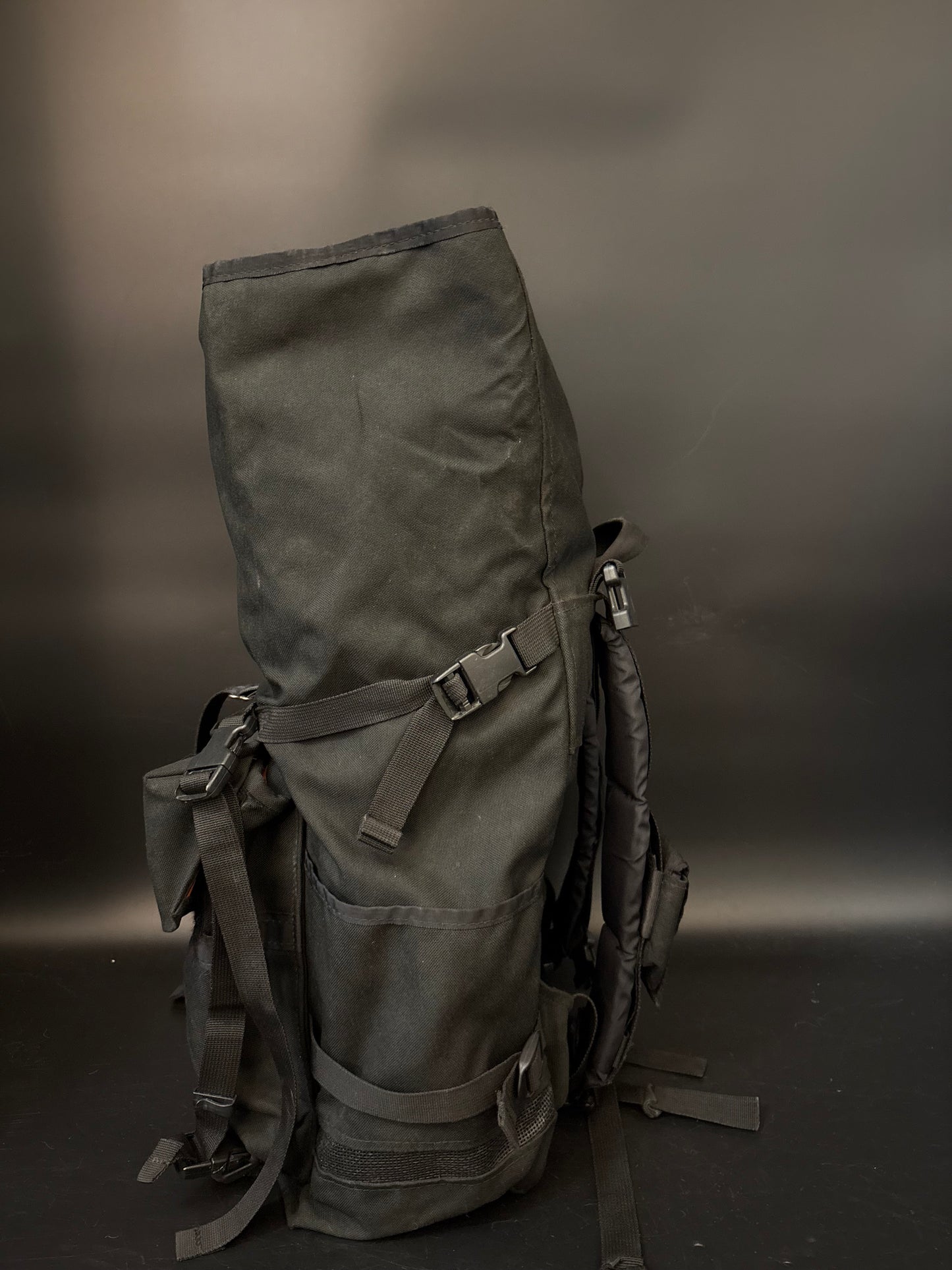 Freight Baggage Roll Top Messenger Bag Backpack Black