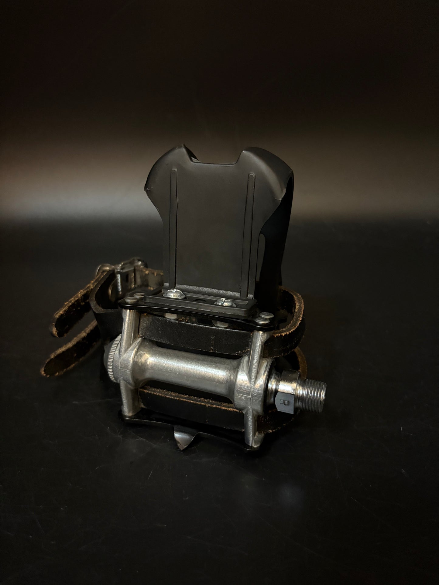 MKS Sylvan Black / All City Leather Double Straps Pedal Setup