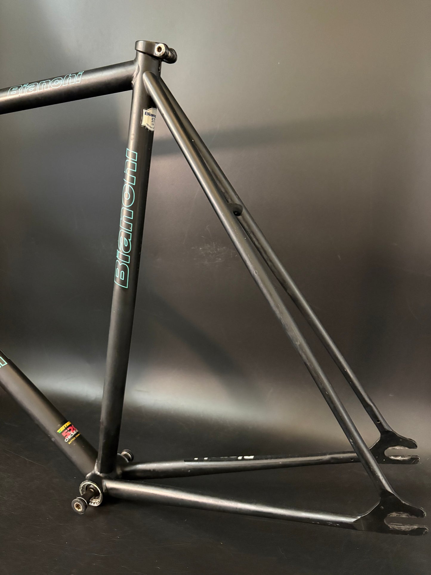 Bianchi Pista Frameset Black 57cm w/ Crankset + Saddle