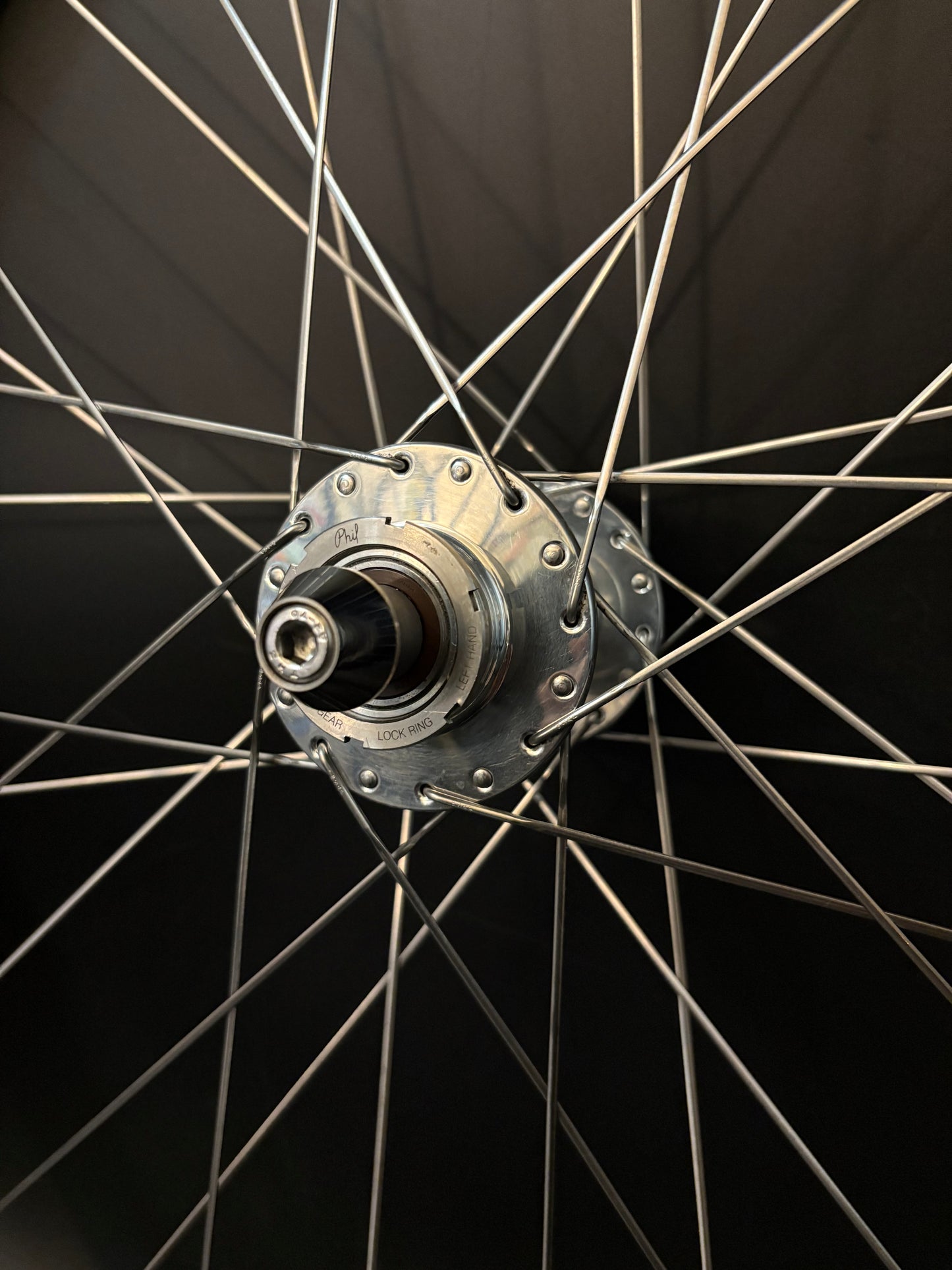 Track Lab Light Bicycle Custom Built Phil Wood Carbon Wheelset 32h