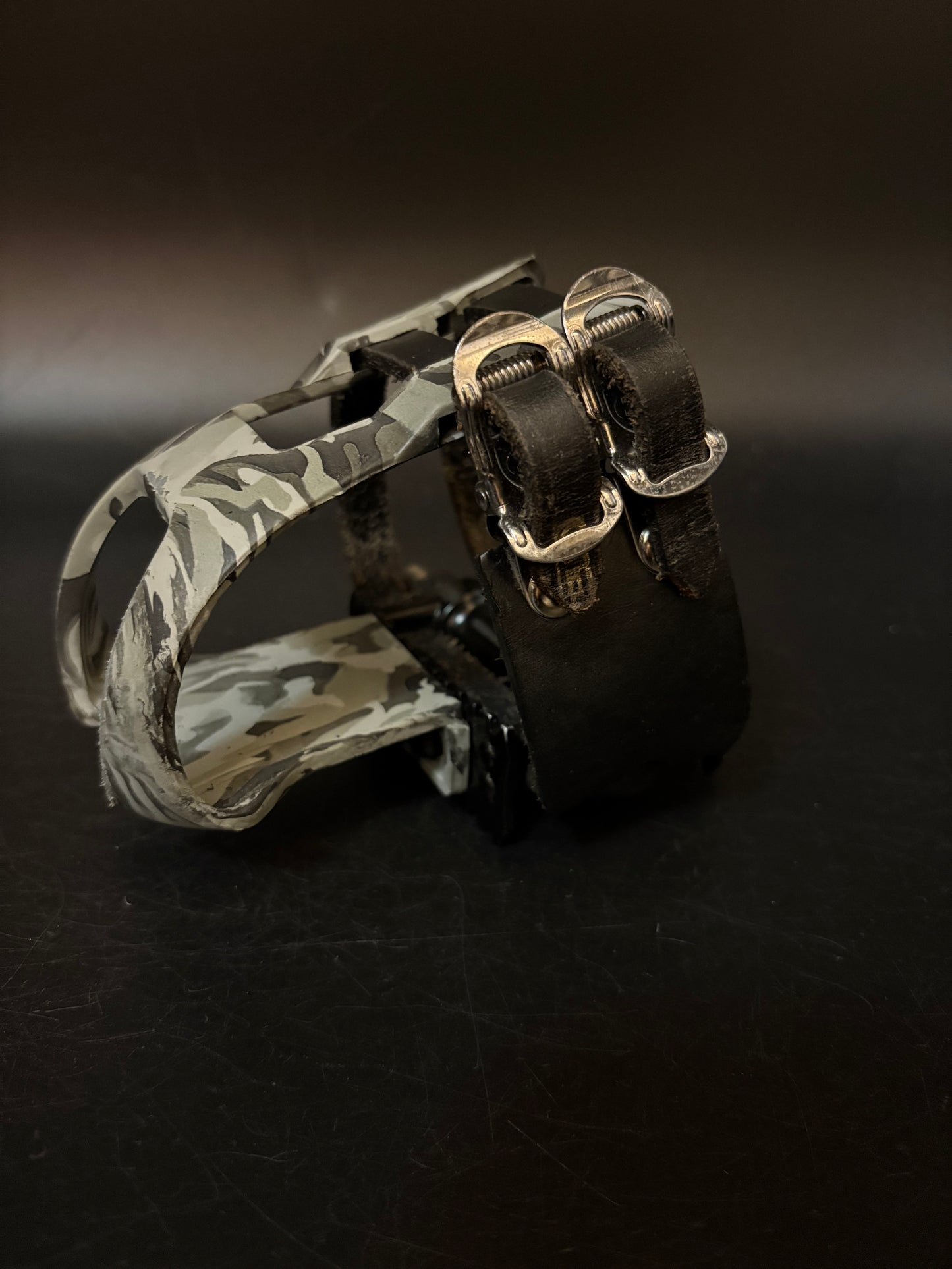 MKS Mash Black / Unbranded Leather Double Straps Pedal Setup