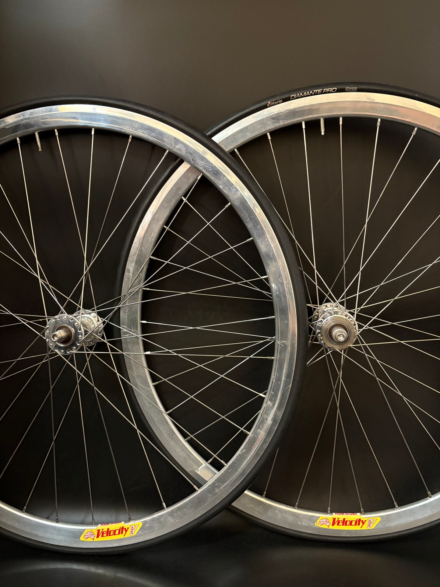 Velocity Deep V Silver / Phil Wood LF Wheelset 32/36h