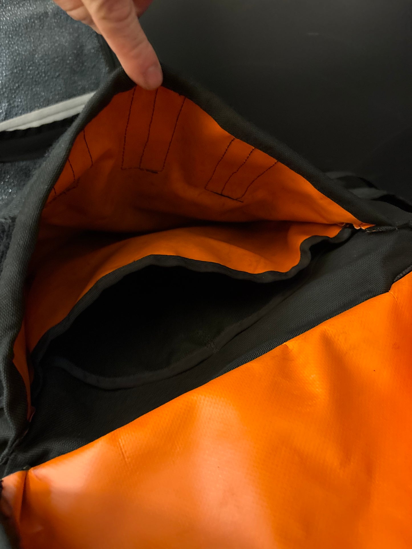 Freight Baggage Roll Top Messenger Bag Backpack Black