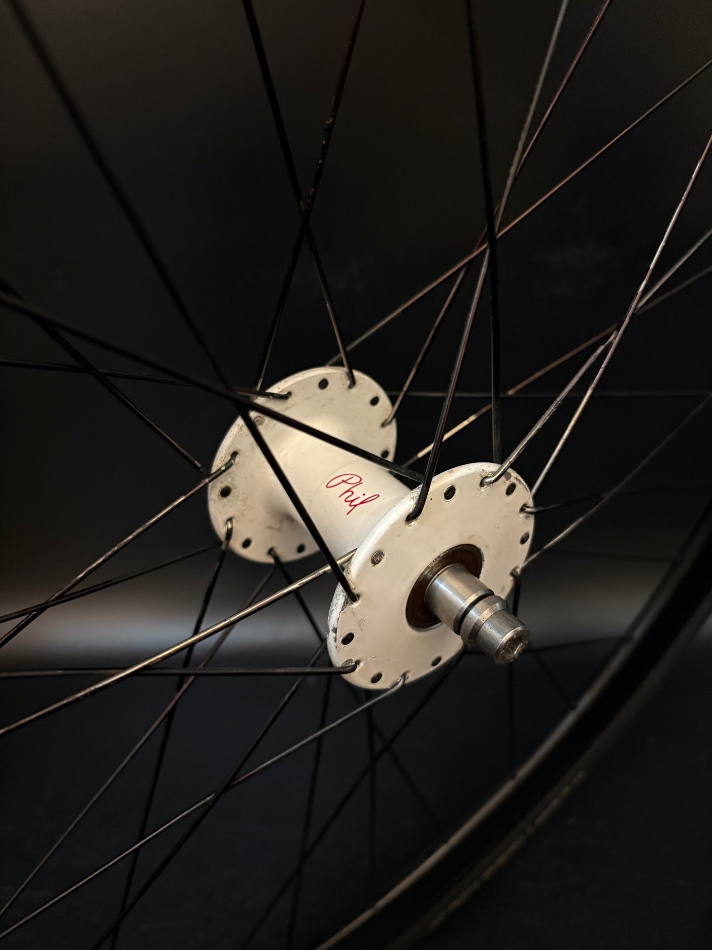 H Plus Son SL42 Black / Phil Wood White Front Wheel 32h