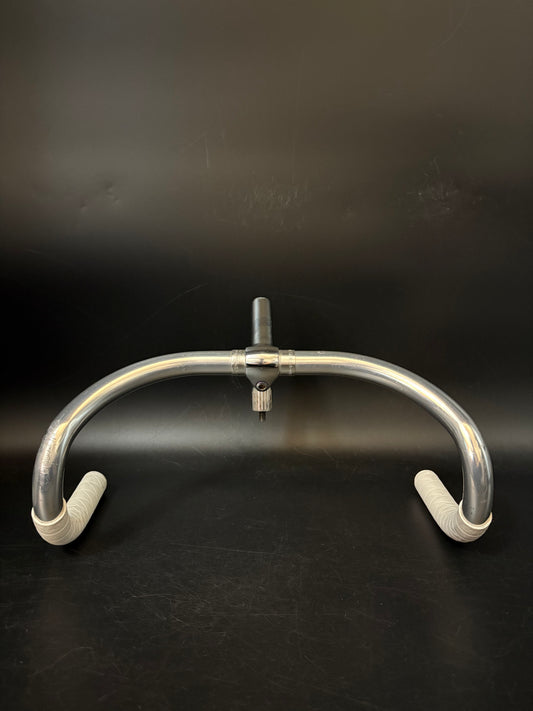 Nitto b125 Track Drop Handlebar Silver NJS 37cm 25.4 + Nitto Jaguar Quill Stem 105mm