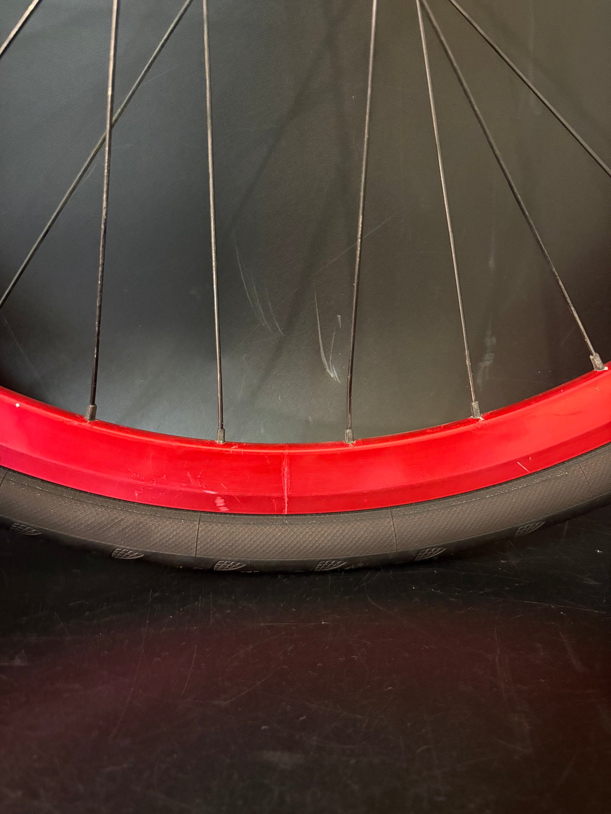 Velocity Deep V / Phil Wood Wheelset Red 32h