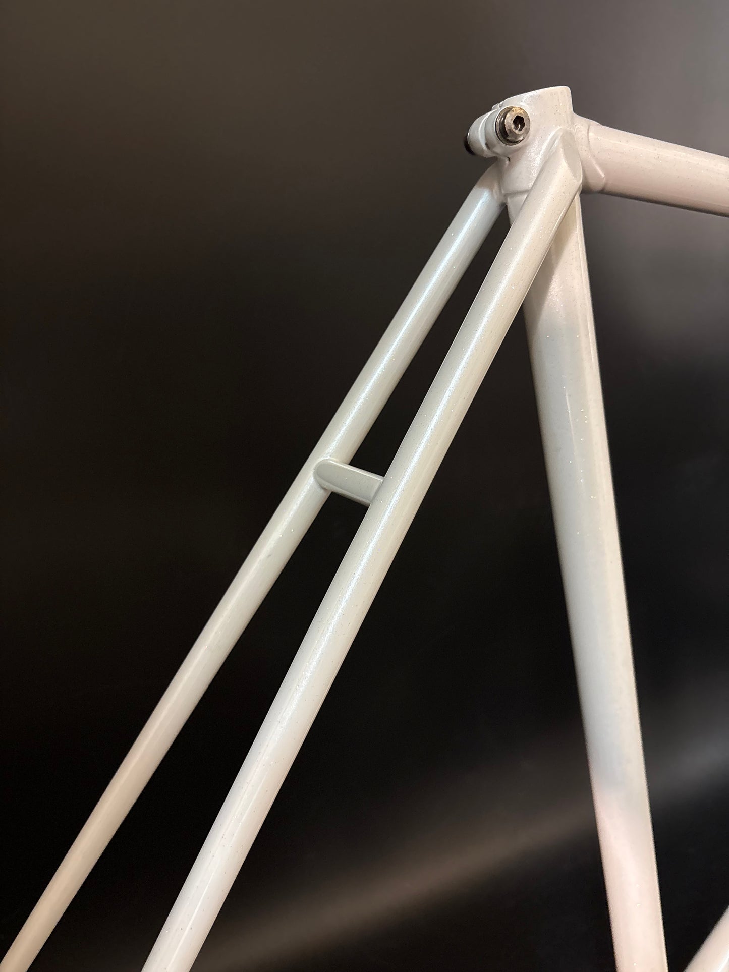 Unbranded Track Frameset White Sparkle 56cm ST 55cm TT