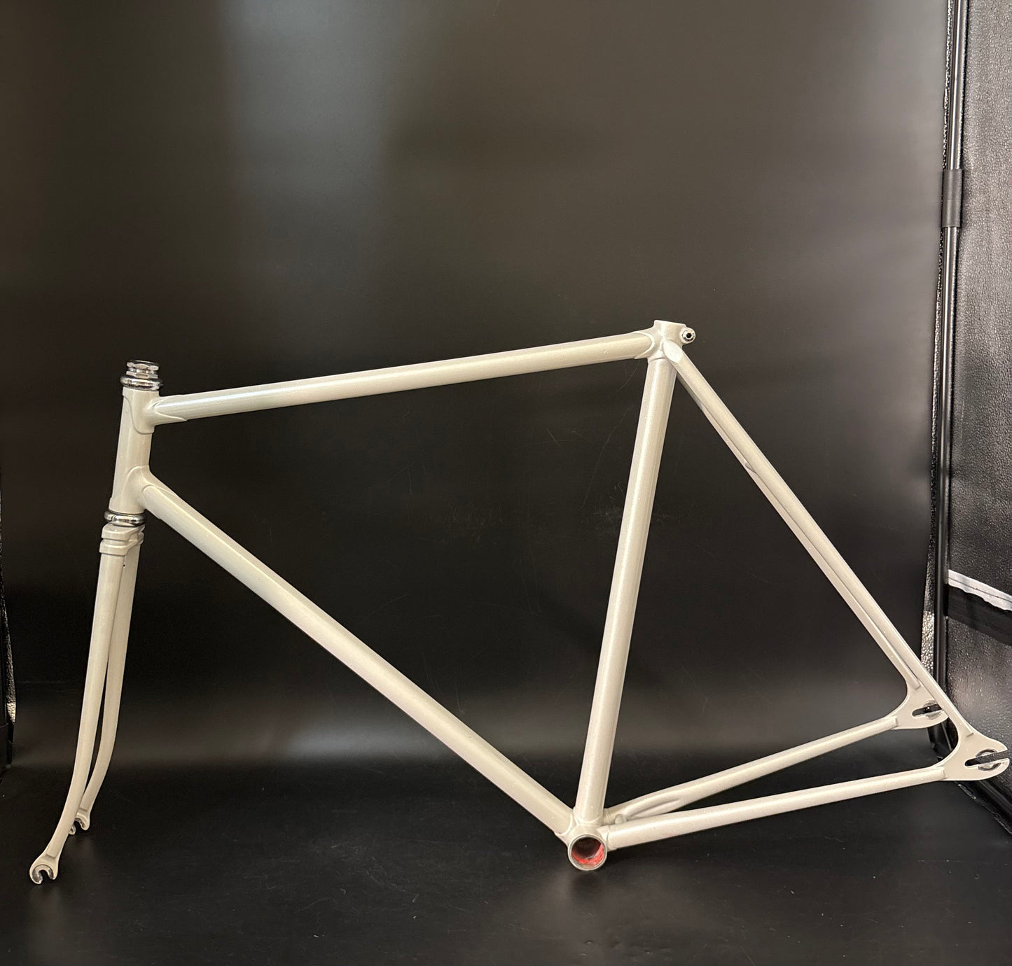 Unbranded Track Frameset White Sparkle 56cm ST 55cm TT