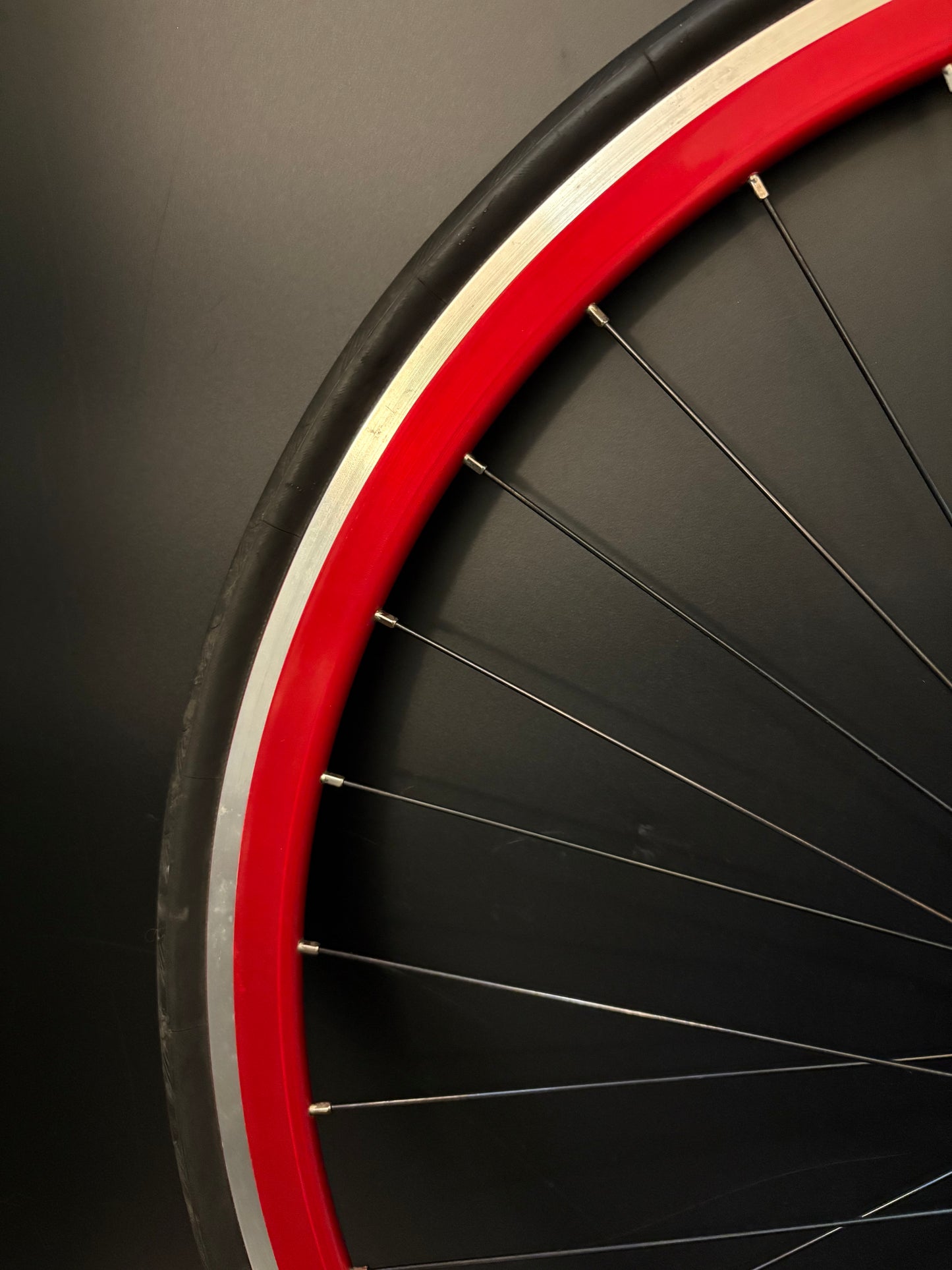 Velocity Deep V Red Machined / Phil Wood Wheelset Black 32h