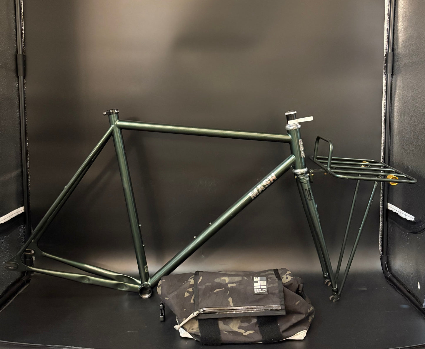 Mash Steel Frameset Green 55cm w/ Mash Rack + Camo ILE x Mash Rack Bag