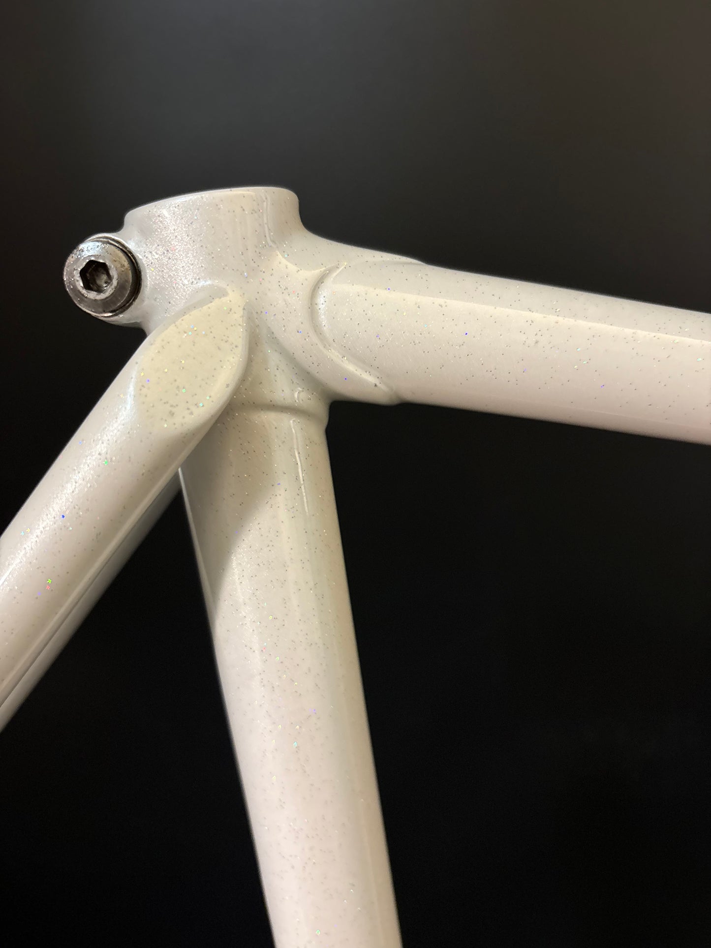 Unbranded Track Frameset White Sparkle 56cm ST 55cm TT